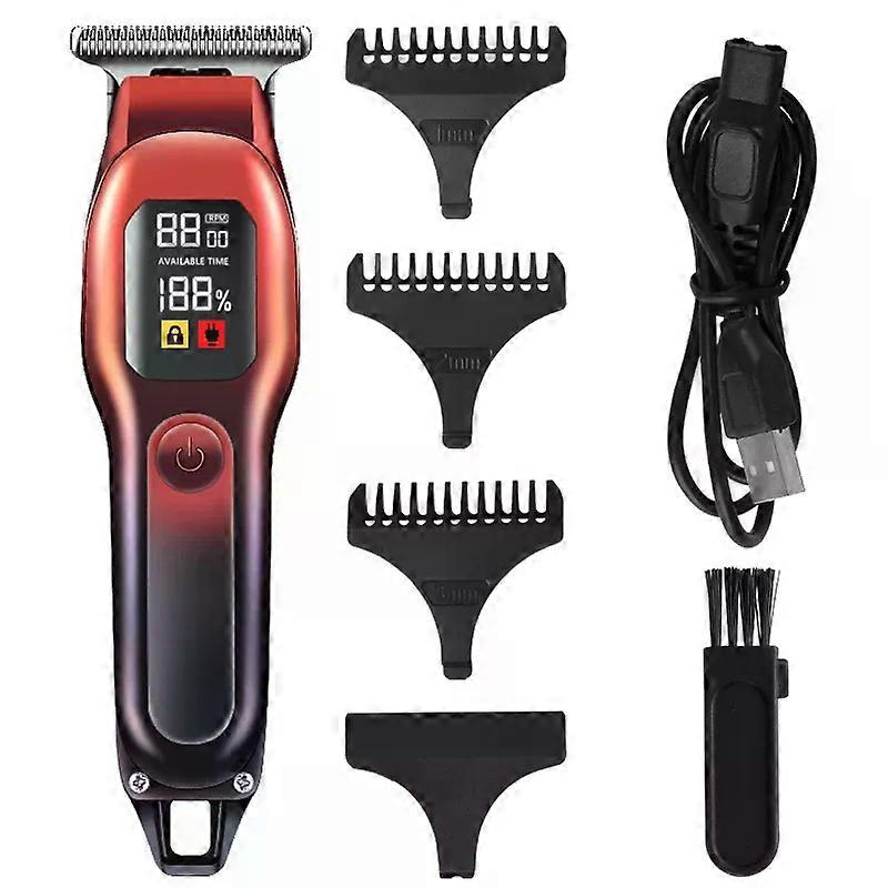 Rechargeable Professional Hair Clippers Digital Display Low Noise Hair Clippers with Auxiliary Light Hair Trimmer Kit