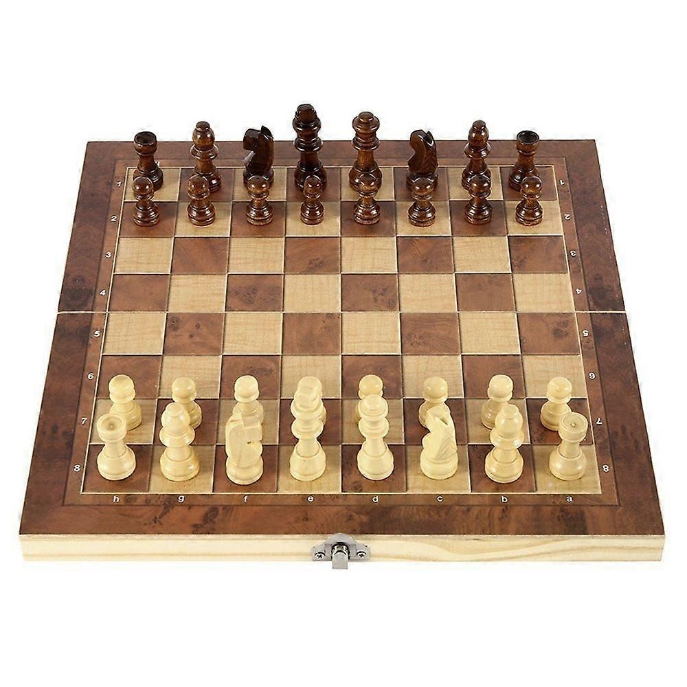 Games, 3 in 1 Chess Set, Foldable Chessboard, Natural Wood Lacquer Game Chess, Multifunctional Reversi Chess