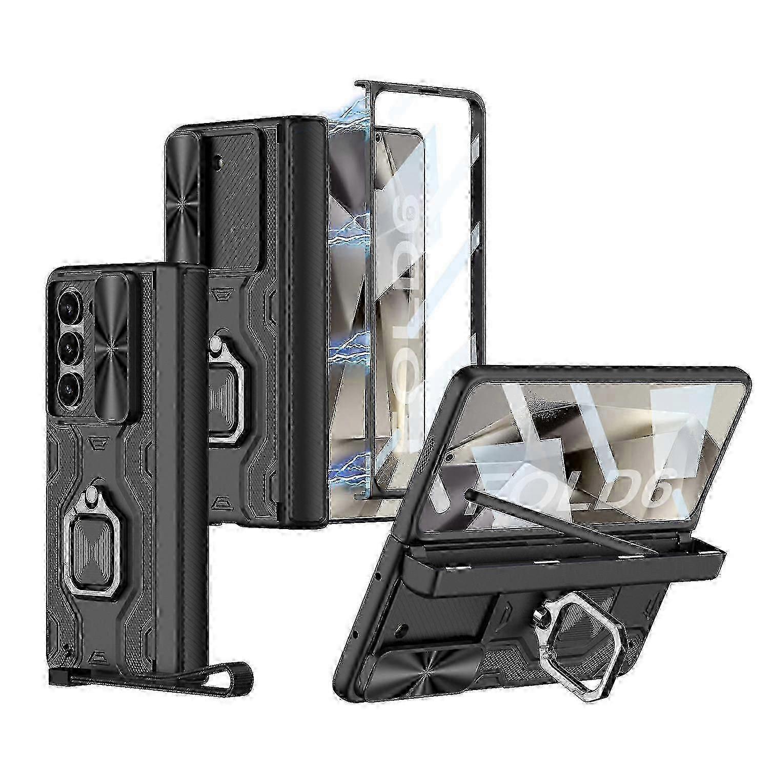 Samsung Galaxy Z Fold6 Slim Armor Case with S Pen Holder, Built-in Screen Protector & Slide Camera CoverP2025050900804