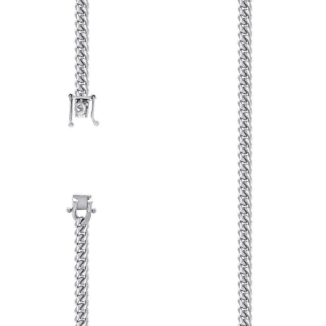 925 Sterling Silver Solid Comfort Curb Chain Rhodium 4.9mm Bracelet Link-Bracelet for Women and Men - Length: 7 to 9