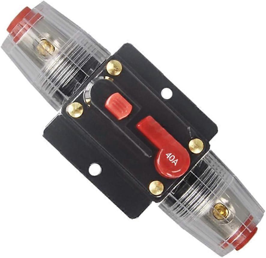 40A Audio Circuit Breaker Auto Car Stereo Inline Fuse Holders Inverter, Manual Reset 12V-24V Dc For Automotive Audio System Protection