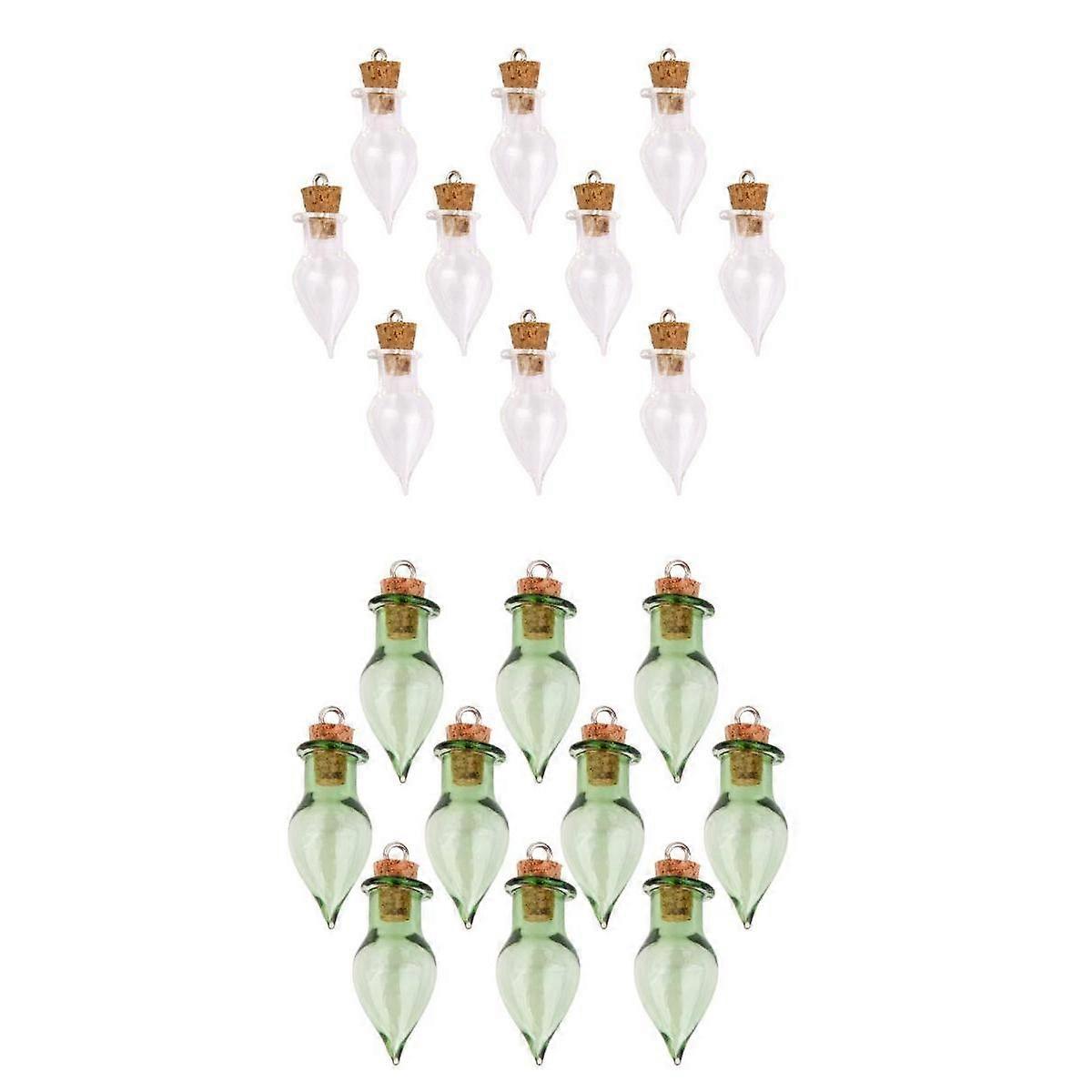 20x Small Empty Bottles Pendant Vials Containers