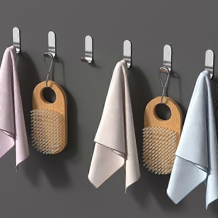 14pcs Stainless Steel Adhesive Wall Hooks Self Adhesive Removable