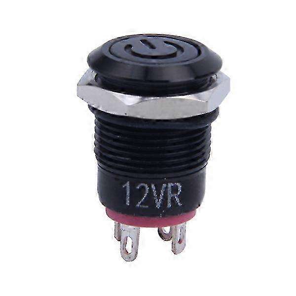 12V 2A Momentary Push Button Switch with LED Metal Cap for Car DIY 9.5mm