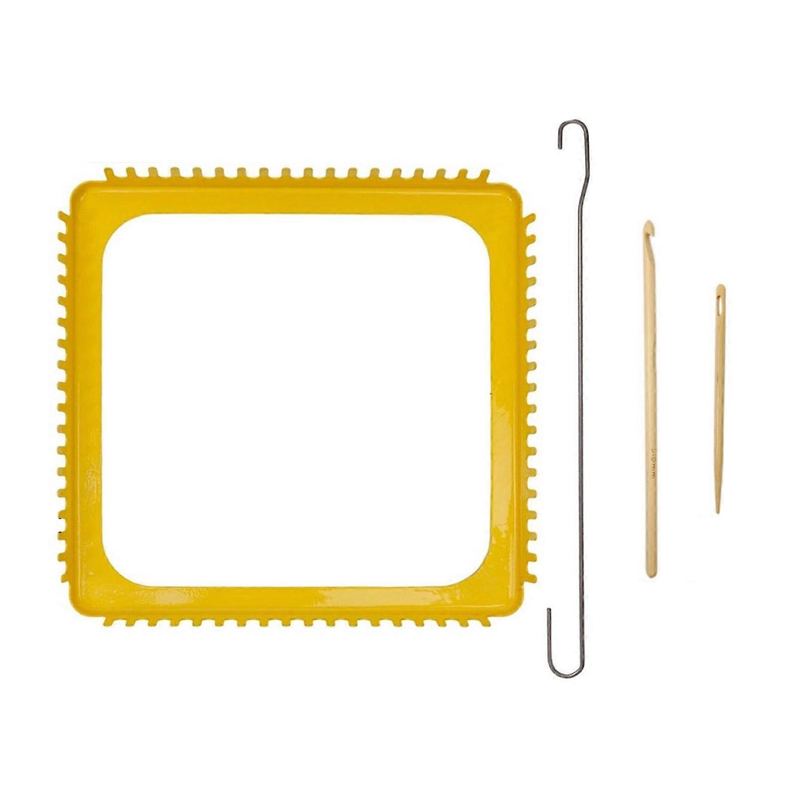 Practical Knitting Loomed 18 Teeth Weaving Loomed Kits Weaving Toy Square Knitting Loomed with Hooks Knitting Supplies