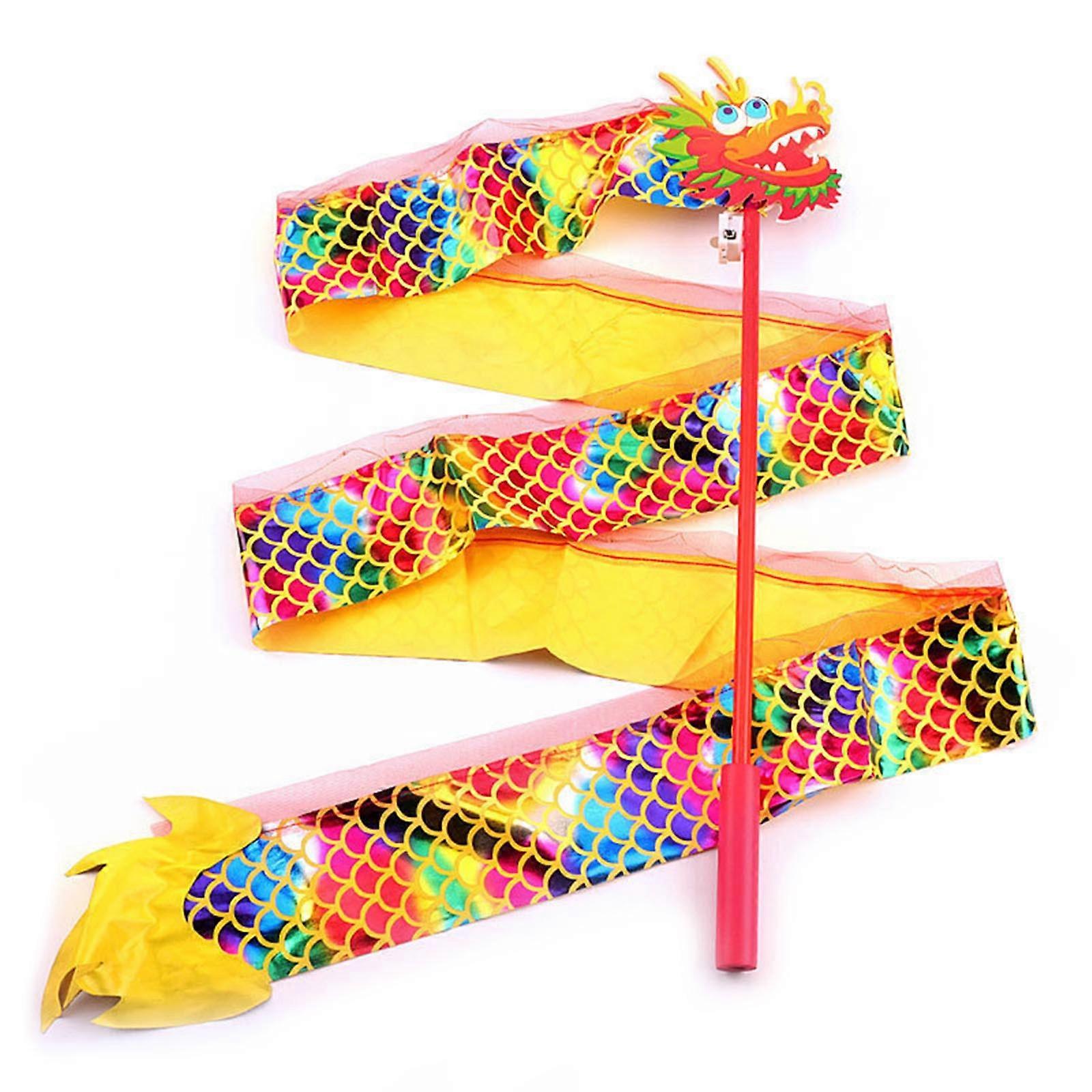 Dragon Dance Chinese New Year Festive Ribbon Toy Exercise with Lights for Stage Glowing Ribbon Exercise Toy