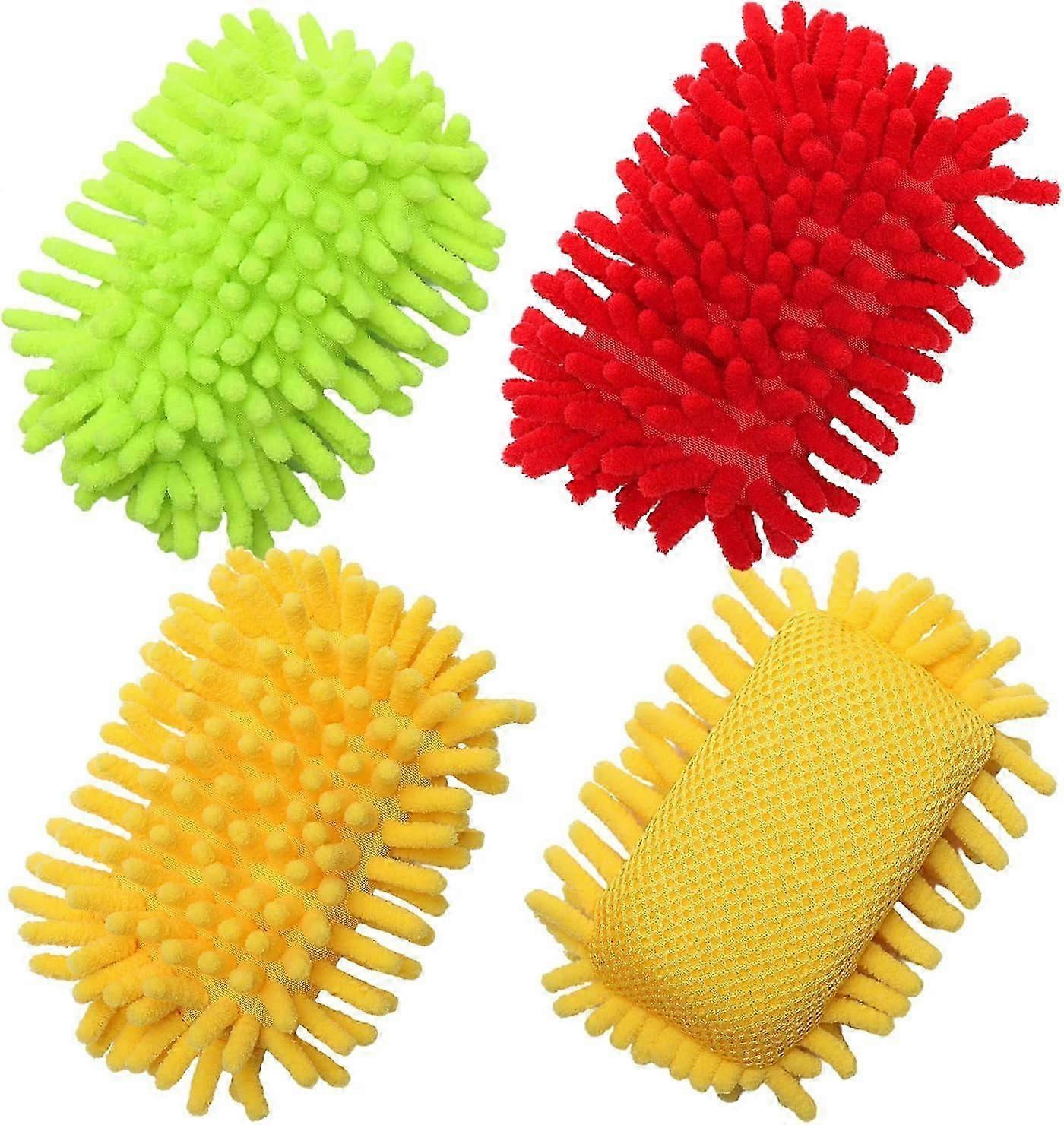 Non-Scratch Microfiber Sponge for Dishes - Heavy Duty Scouring Power, Multi-Purpose Cleaning (3 Pack)