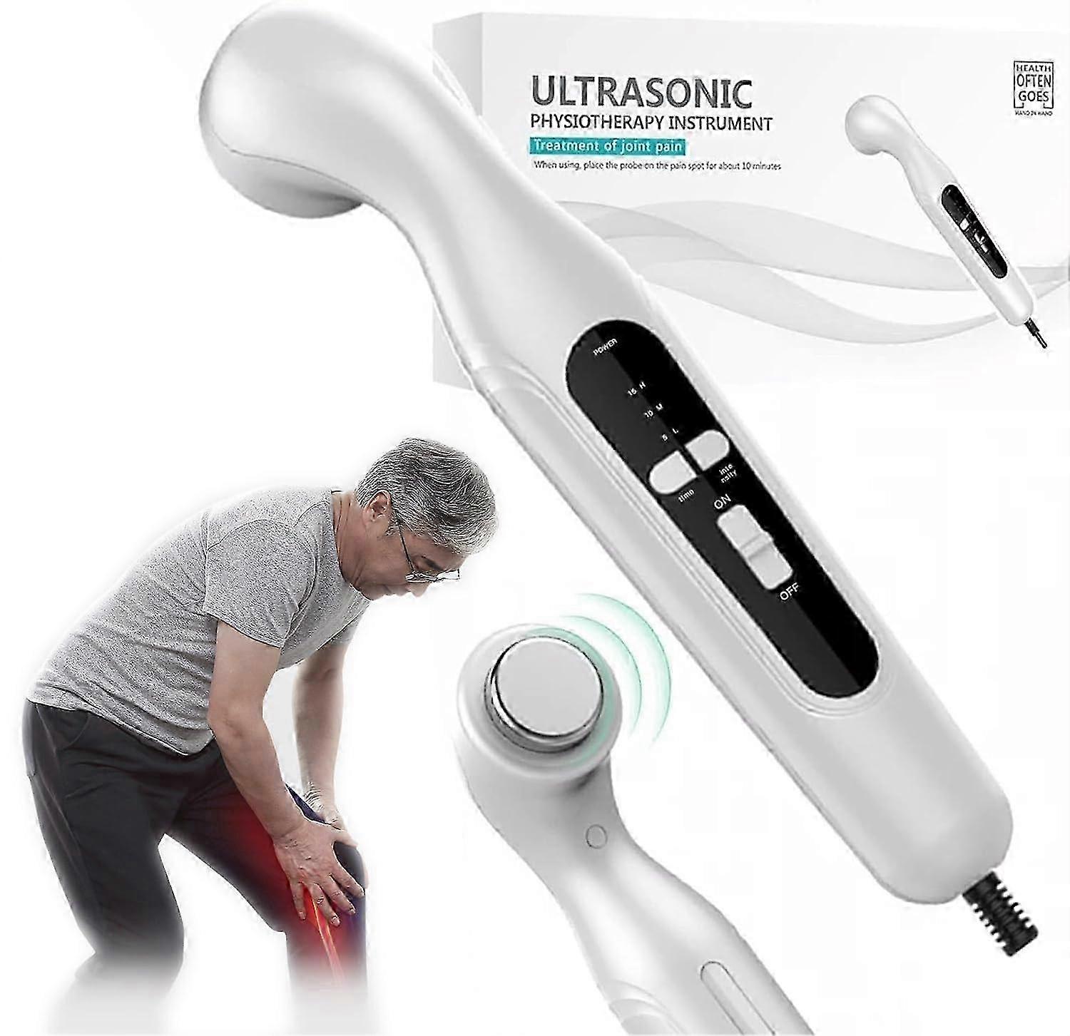 2025 Ultrasound Physiotherapy Device with 4cm² Radiation Area, 15-Min Timer, 3 Adjustable Gears for Waist, Arm & Body Pain Relief