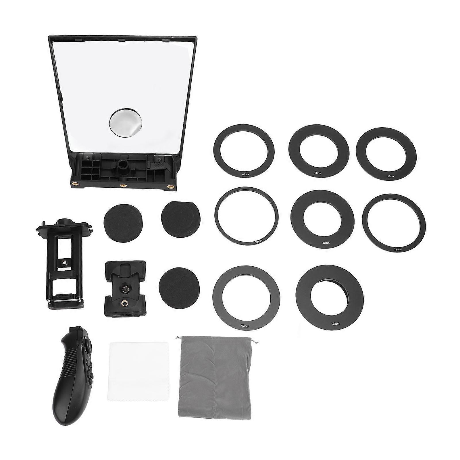 TP2A 8" Teleprompter with APP Remote, Lens Adapters for Tablet & Smartphone Streaming