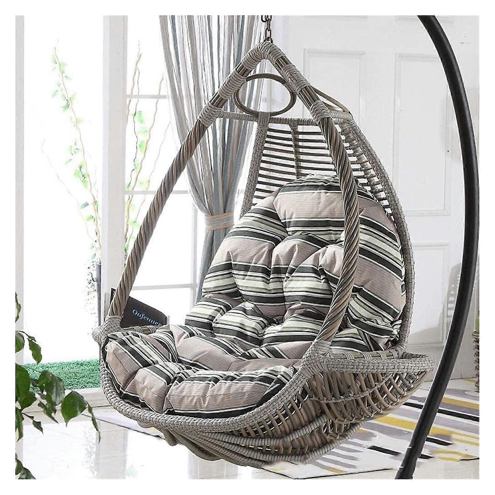 Outdoor Rocking Chair with Egg Hammock Pads, MultiColor, Thick Nest Seat Pads, Hanging Chair, Back Support Not Included