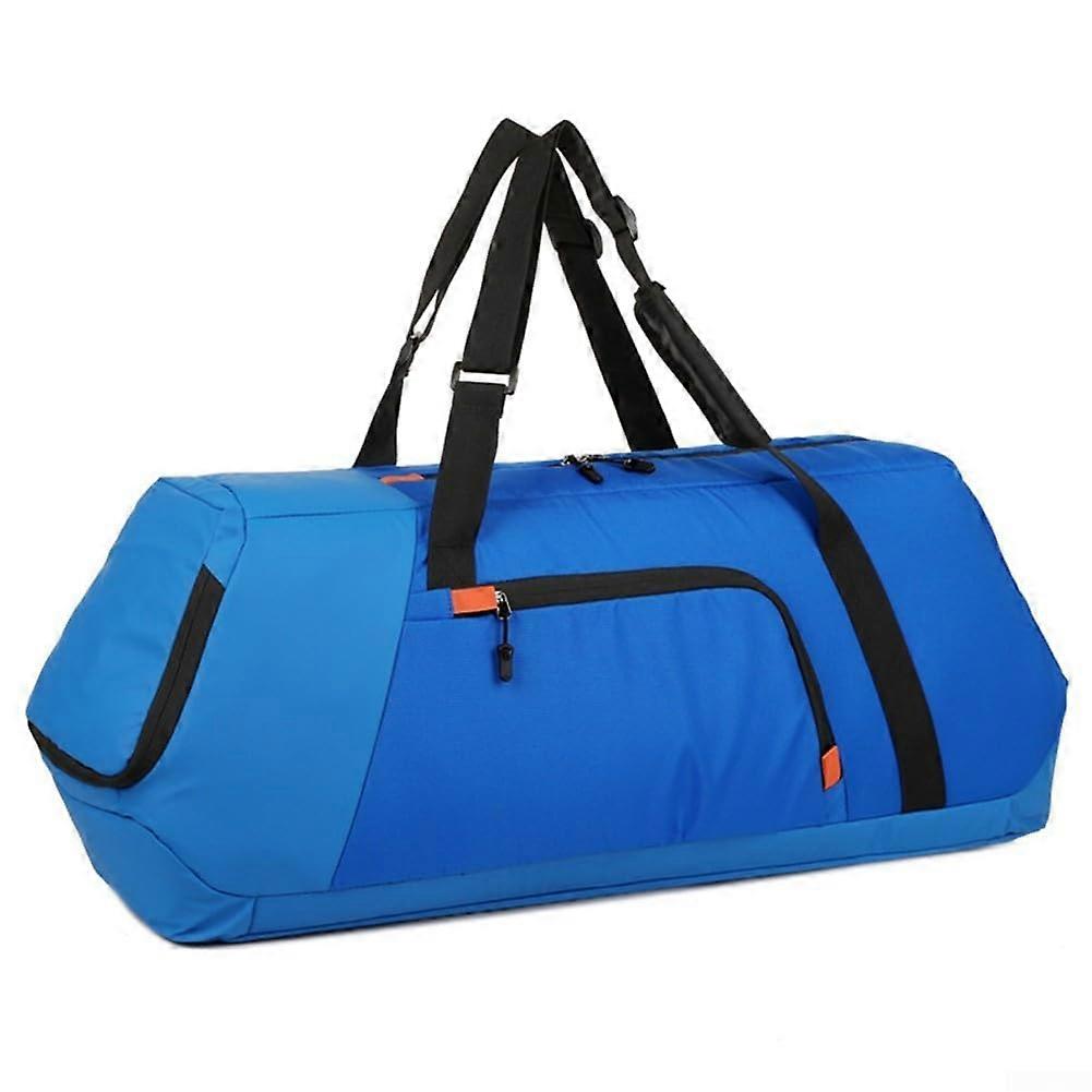 Slim design badminton bag with spacious storage solutions and comfortable carrying straps blue