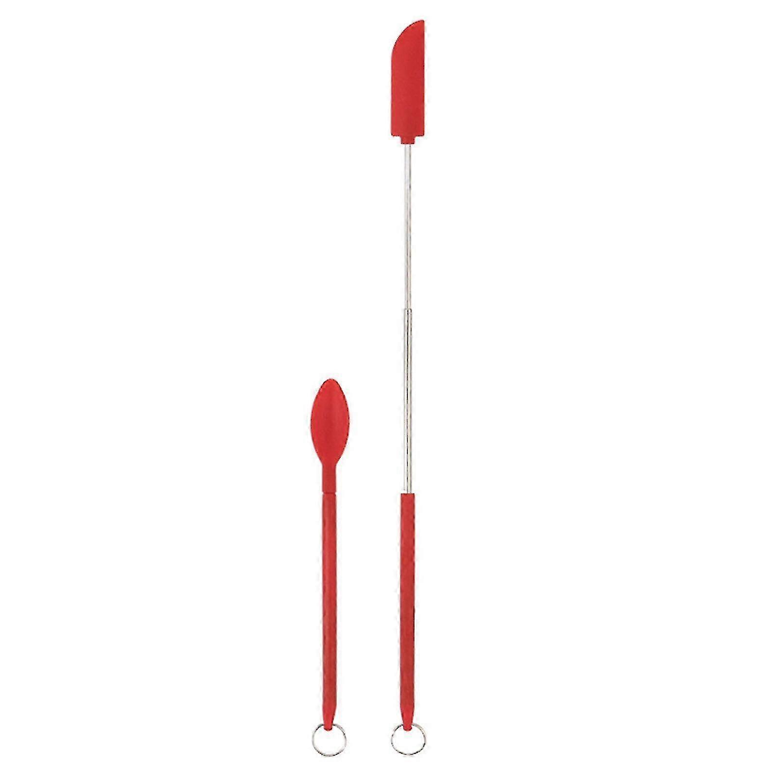 multipurpose double-headed mini silicone telescopic spatula for cream and cake scraping suitable for various baking needs