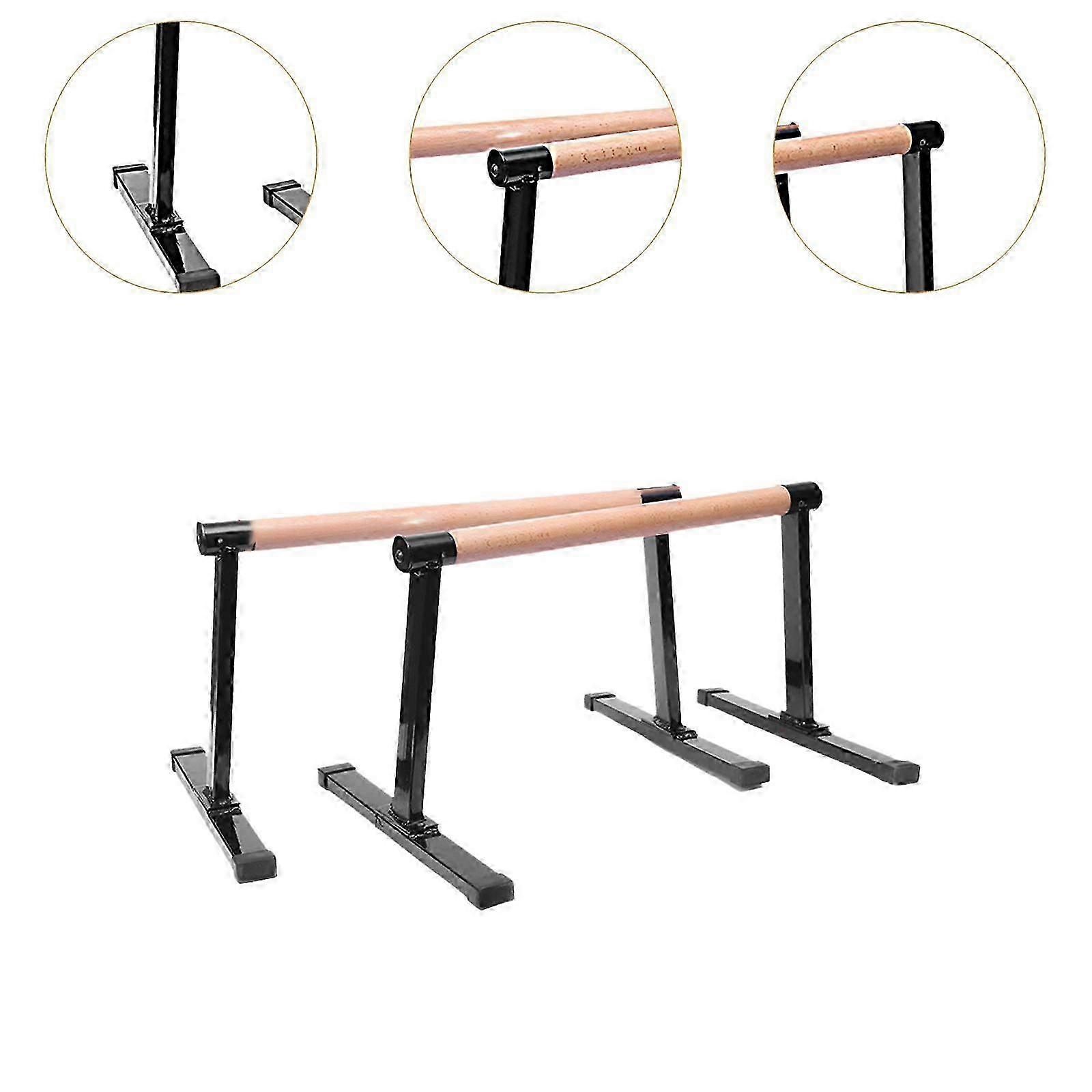 2 Pieces Wooden Parallel Push Up Bars and Gymnastic Bars for Exercise and Fitness Workouts