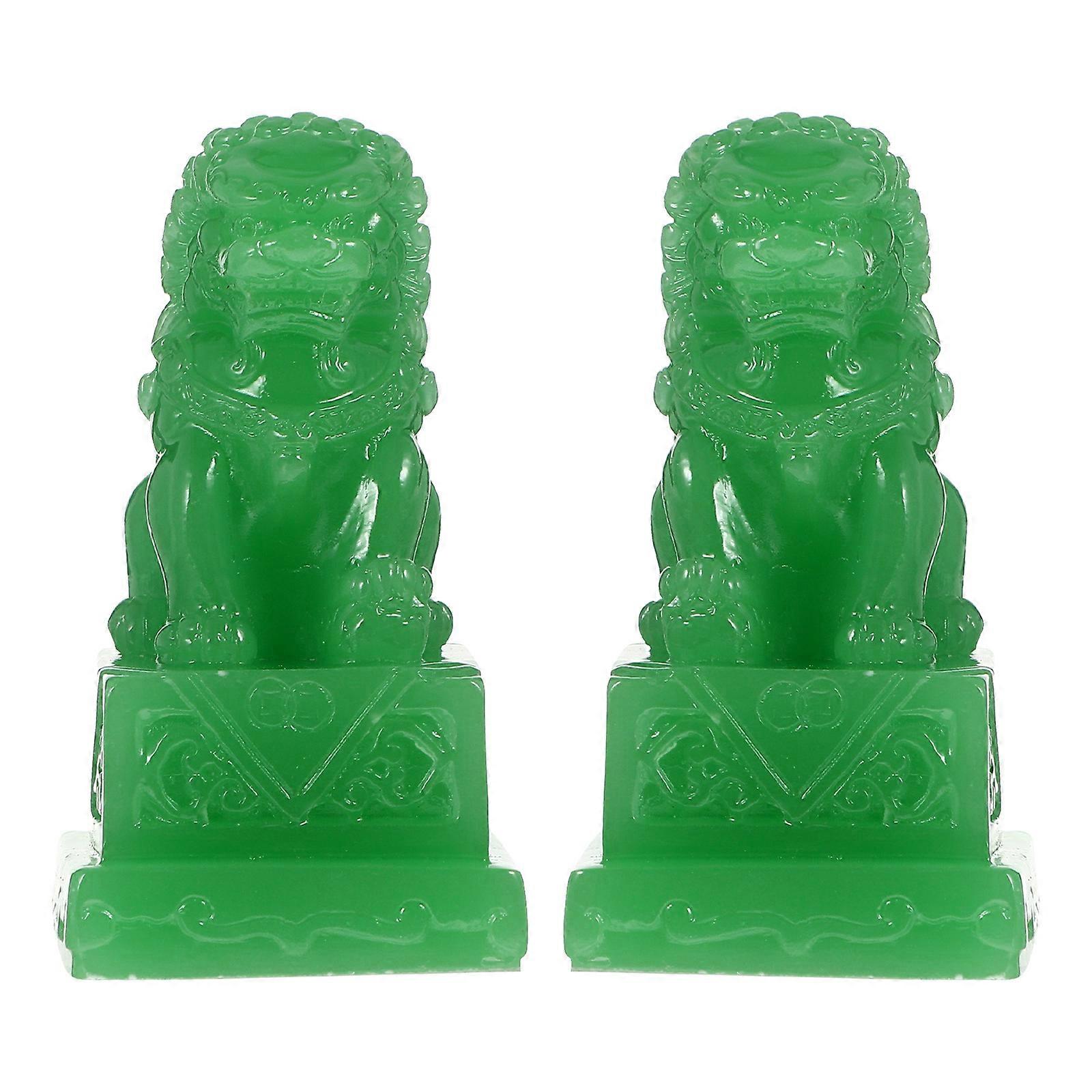 2pcs Mini Resin Lion Shape Decoration Vivid Designed Adorns