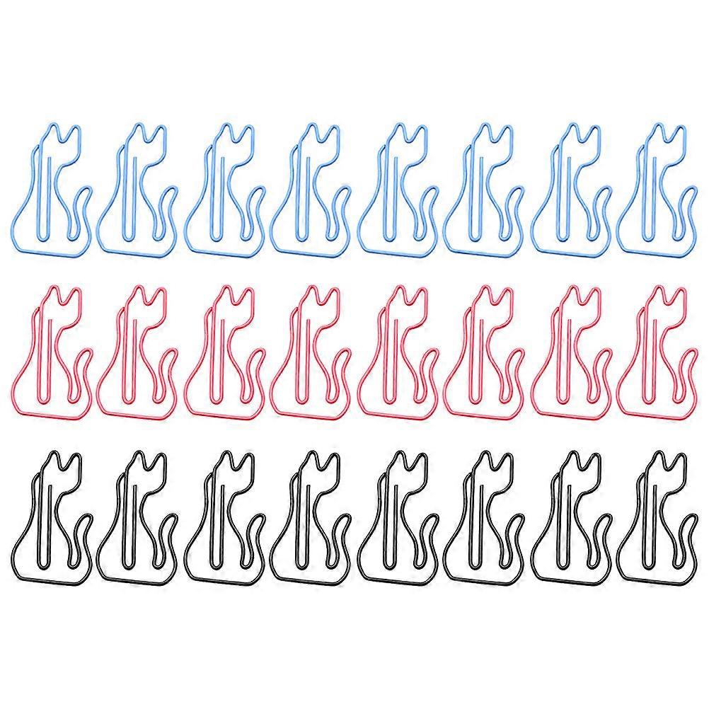 Adorable Cat Paper Clips with Animal Shapes for Office Use Assorted Color 24 Pieces