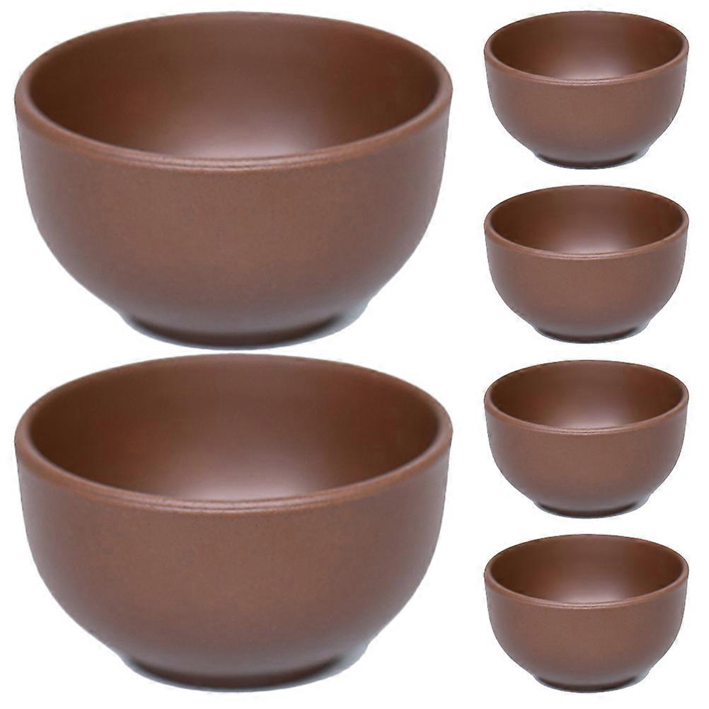 Cup Set Tea Cups Home Use Light Brown 5x5cm 30 Ml High Temperature Resistance 6Pcs