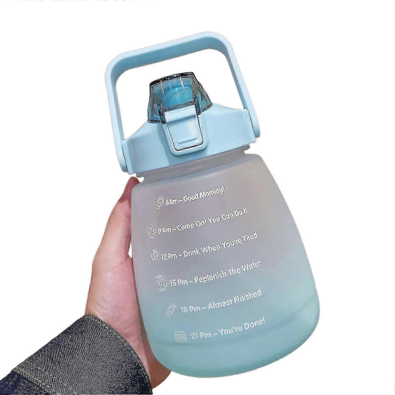 Water Bottle 1400ml With Time Marker Leakproof Suction Cup Easy To Carry Portable Leak Proof Outdoor Sports Kettle Multi-color Optional