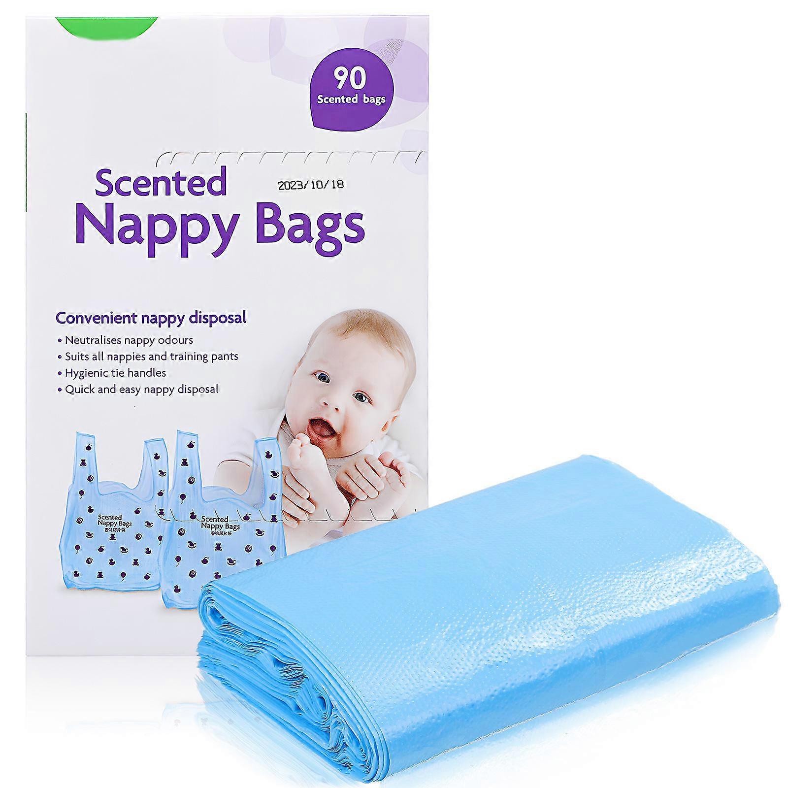 Disposable Diaper Sacks Pet Waste Bags Parents Assorted Color Thickened Materials Easy-to-Tie Handle 2Boxes