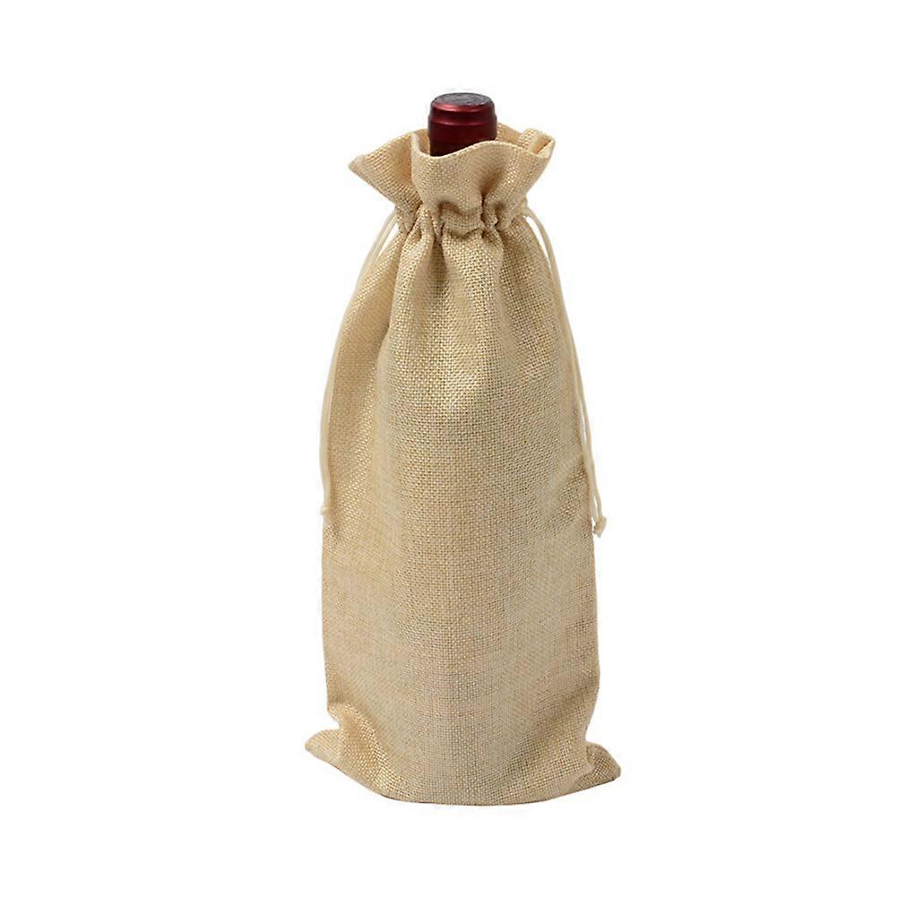Burlap Bags Drawstring Bag For Christmas present Packaging Red 5Pcs