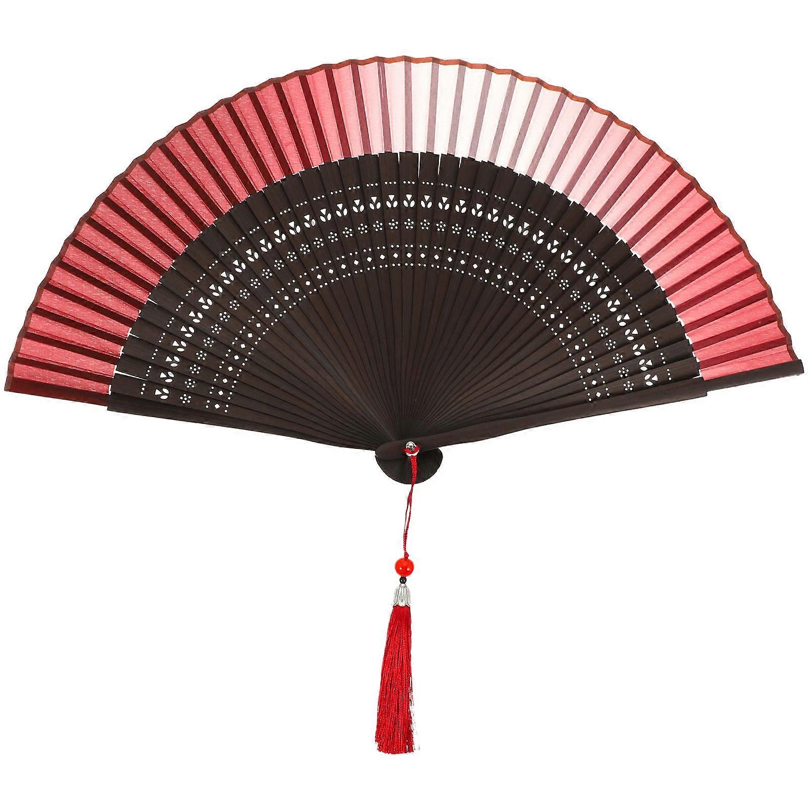 Chinese Folding Fans Handheld Vintage Design Cool Prop For Theater 1Pcs