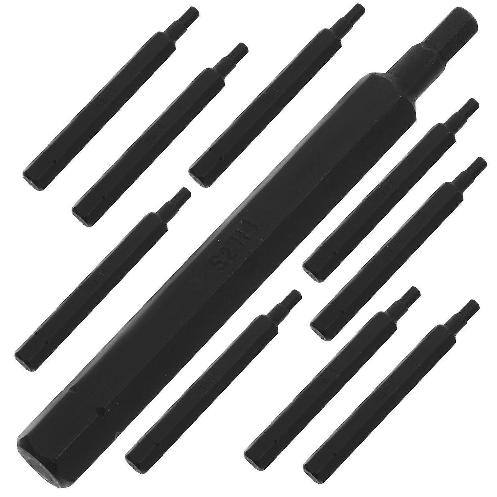 Torque Bit Set Hexagonal Screw Driver Bits Motorcycle Maintenance Black 4mm Safe and Stable Use 10Pcs