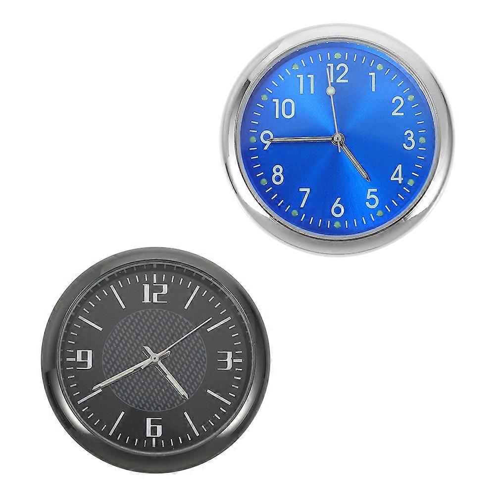 Auto Dashboard Clock Small Car Clocks For Dash Corrosion-Resistant Blue 2Pcs