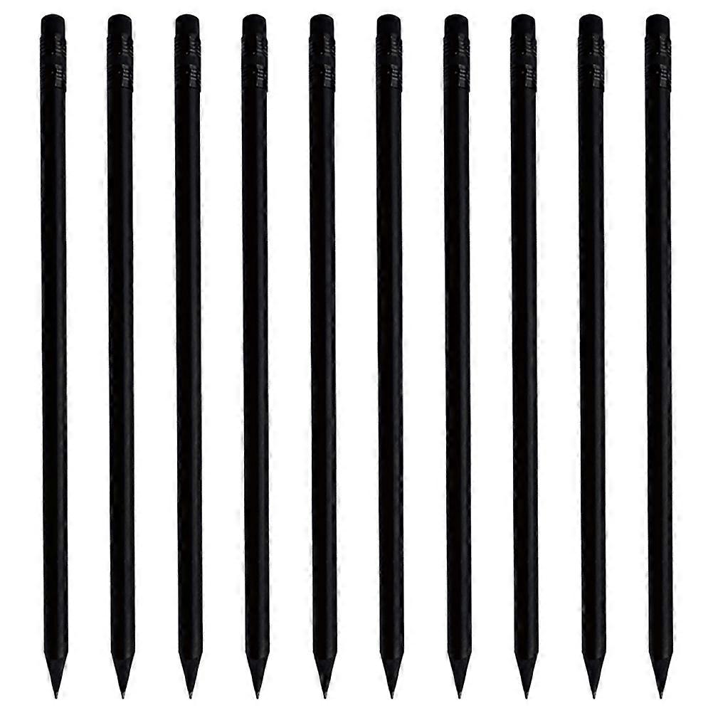 Black Pencil Set Portable Sketch Pencils for Writing Drawing Students 10Pcs