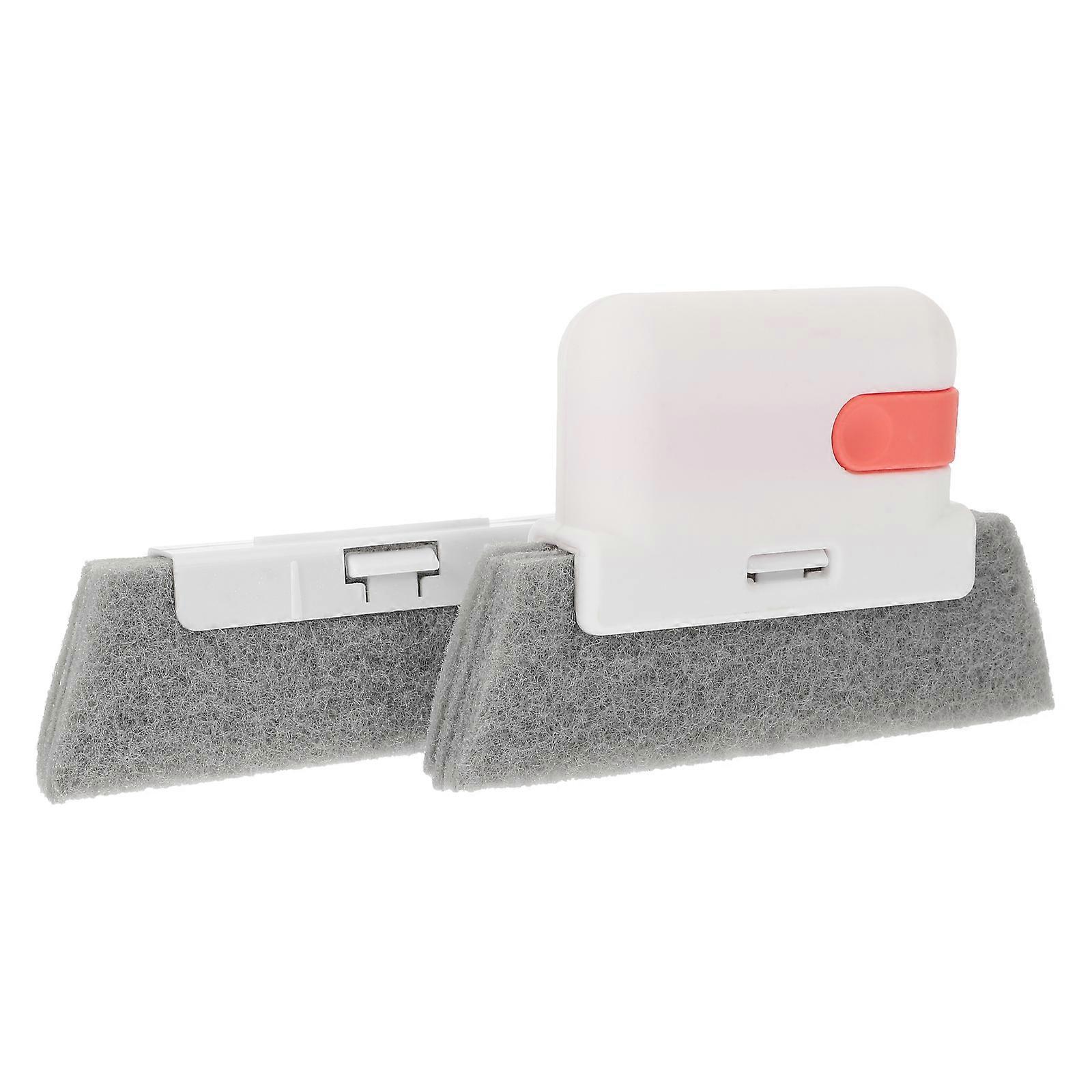 Versatile Cleaning Brush For Window Groove Gap Red Color Rectangular Shape 1 Set