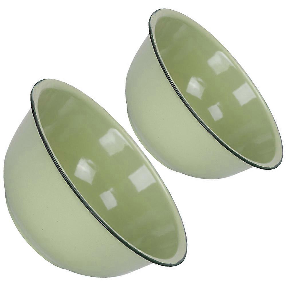 Emalj Nesting Bowls Retro Stil Emalj Basin För Matlagning Basin Kulinariska Aktiviteter 2st