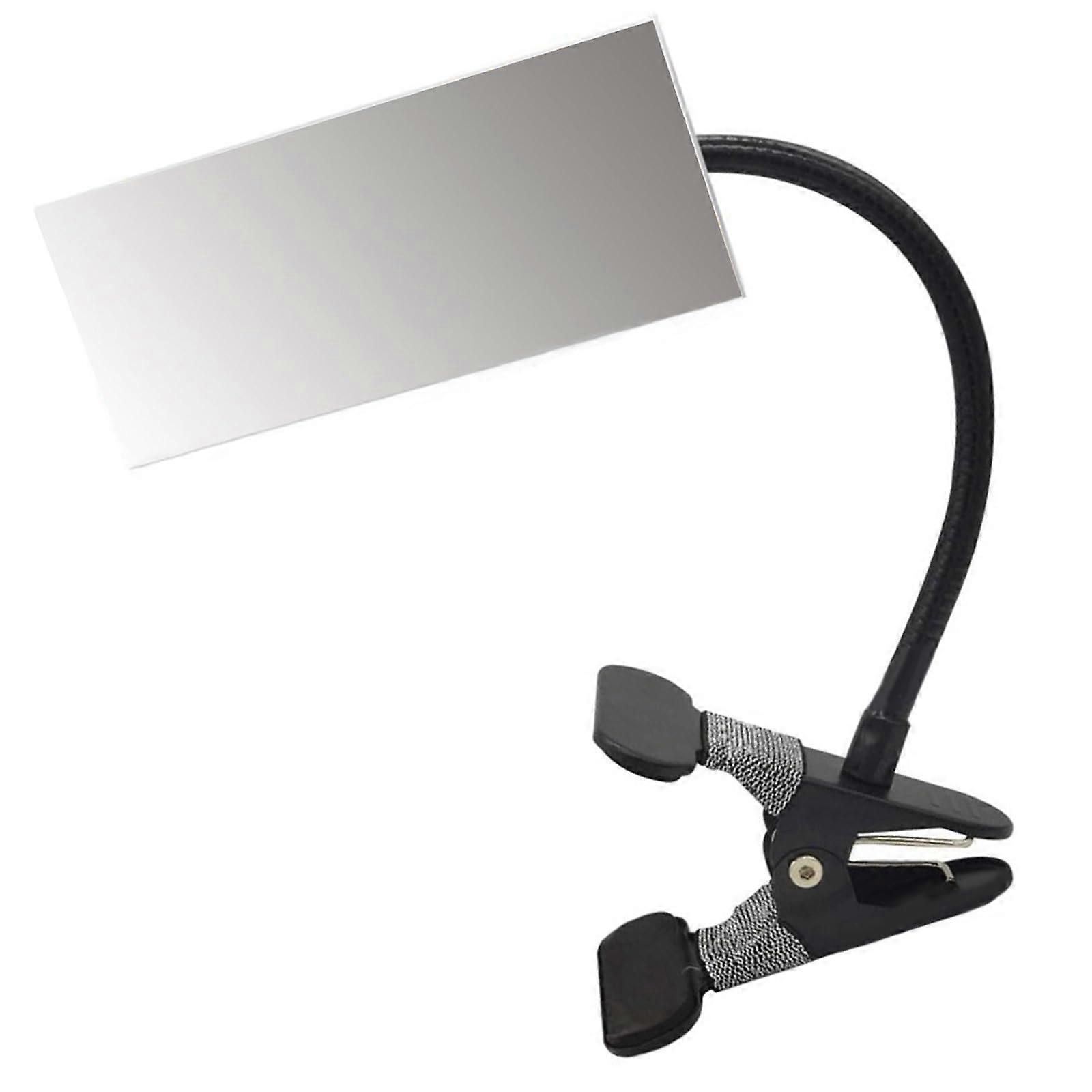 360-Degree Adjustable Makeup Mirror, Rectangular/Round, Clip-On, Flexible, Square, Mirrored for Desk or Cabin Use
