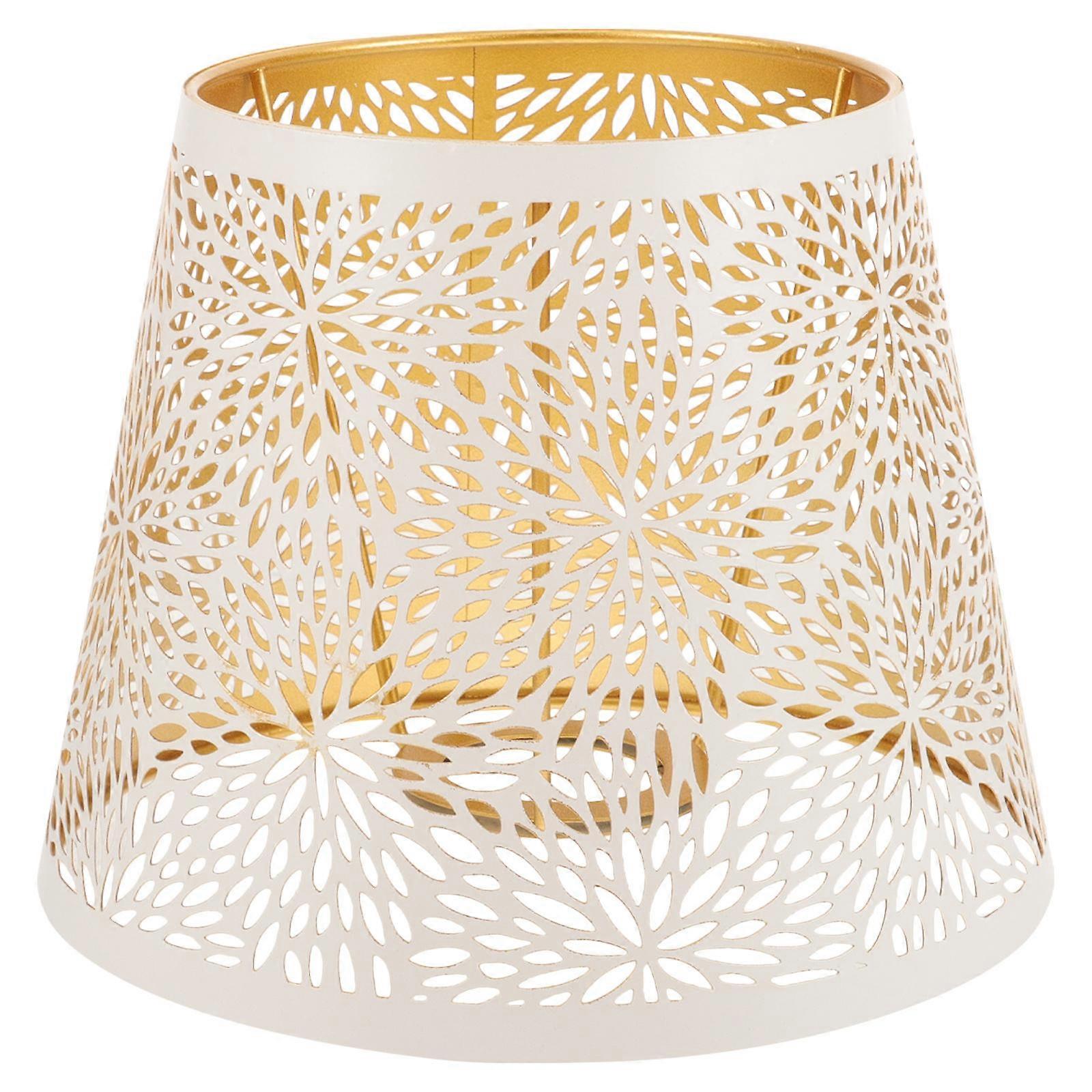 Lamp Shade For Table Lamp Metal Lampshade Home Chandelier Light Shade Modern Minimalist Gold Pattern Inside 7.5X7.5X6.1in 1Pcs
