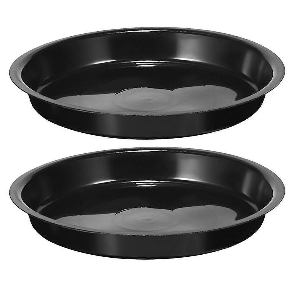 鉢植えの植物のためのラウンドドリップトレイプラスチックソーサー屋内植栽排水12.6X12.6X1.4In 2個