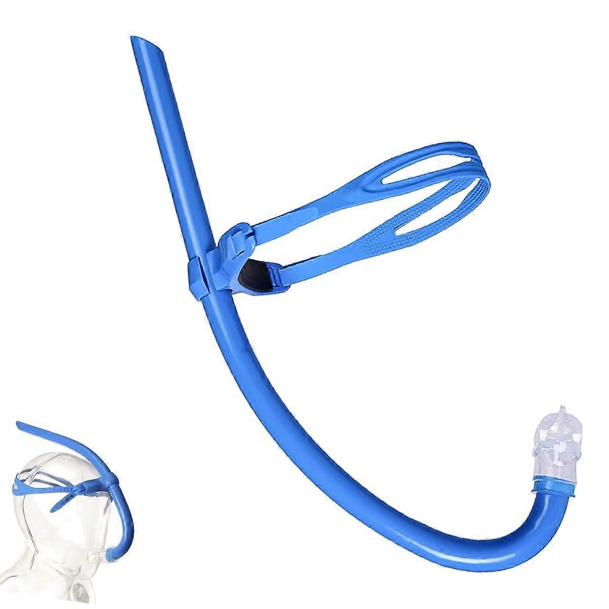 Training Swimming Snorkel for Round Swimming with Liquid Silicone Mouthpiece, Adjustable Strap, Float Design, Swivel Headband