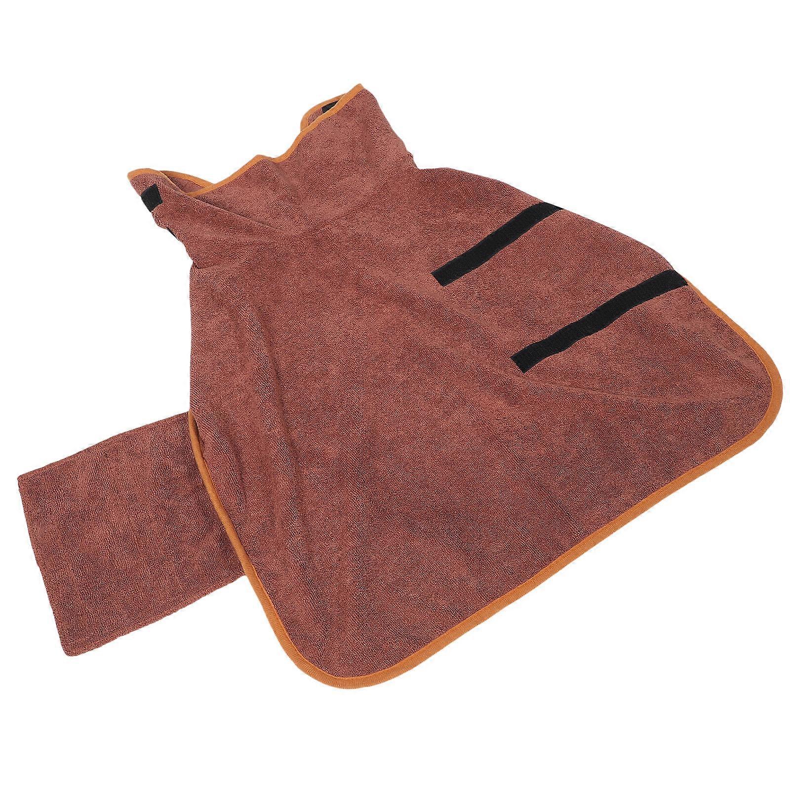 Dog Bathrobe Fast Drying Keeping Warm Water Absorption 88x50cm Coffee 1Pcs