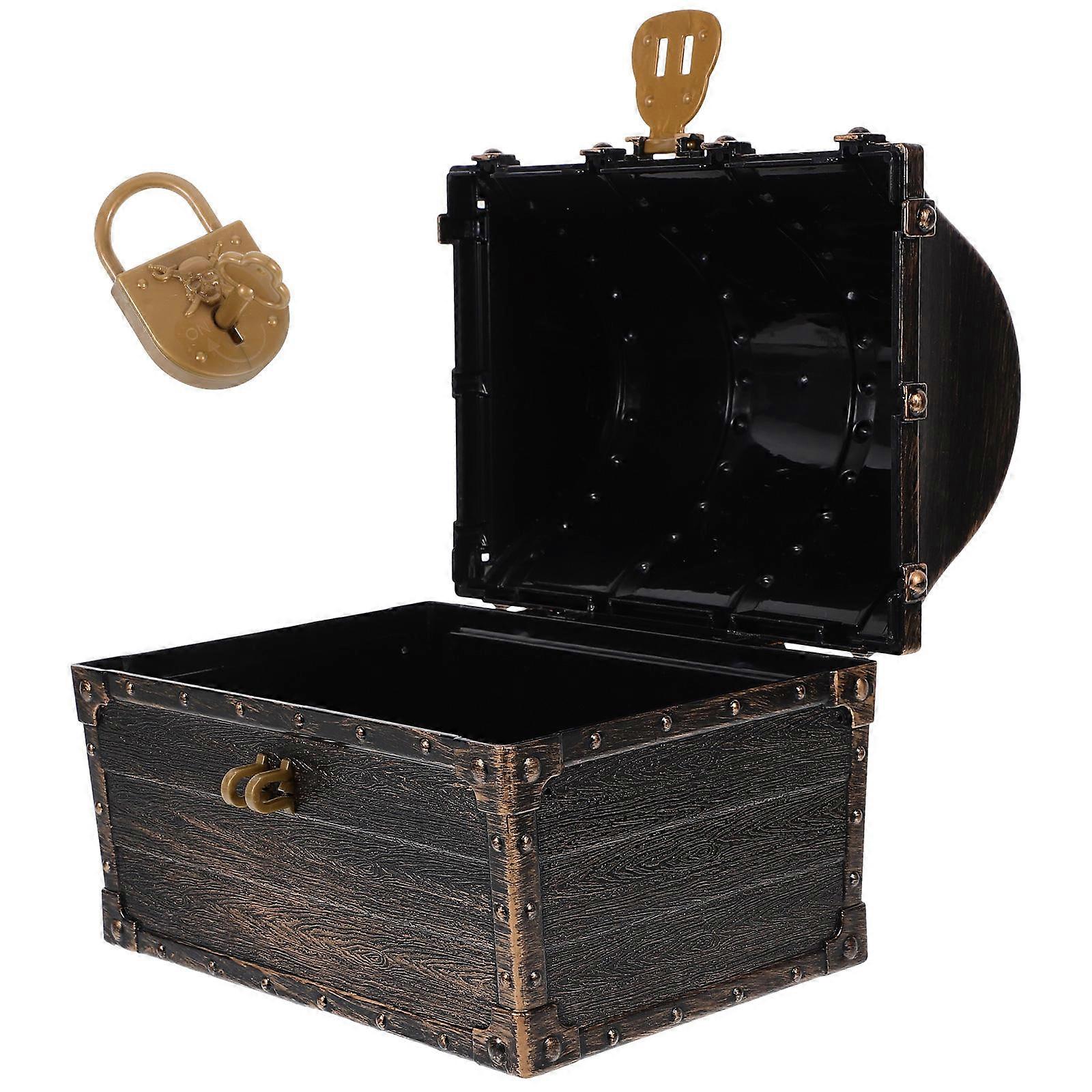 Decorative Pirate Box Mini Pirate Storage Boxes Dark Brown Pirate Style For Home Decoration 1Set