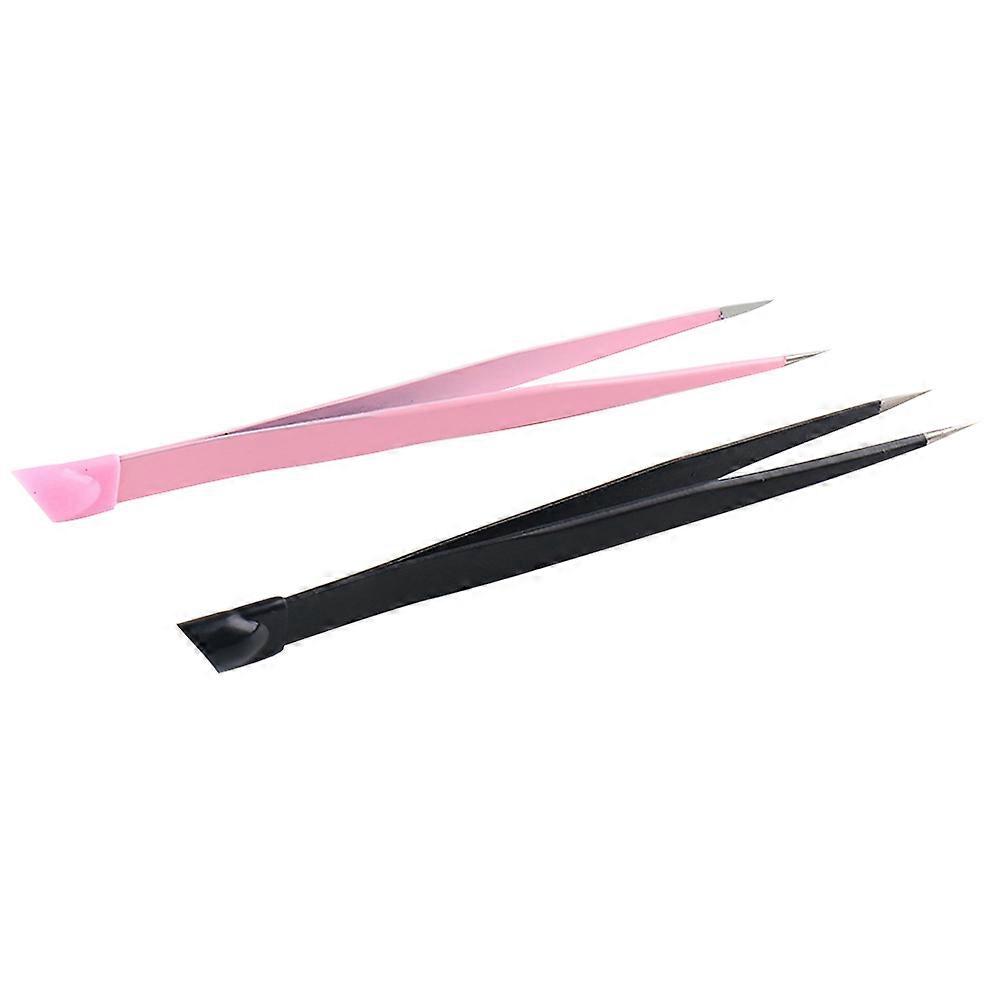 Tool Tweezers Manicure Tools Professional Manicure Black Dual-Headed Usage 2Pcs