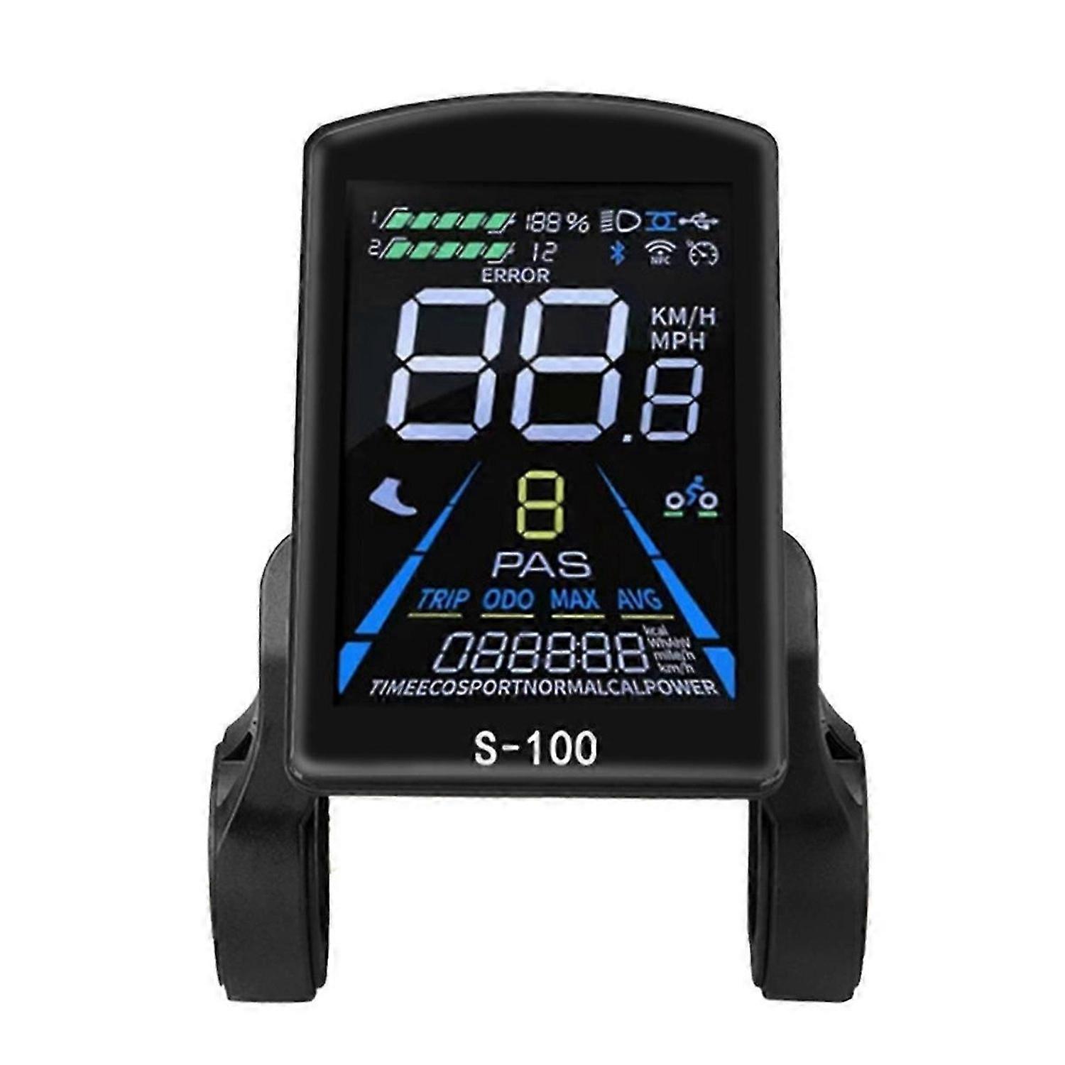 Electric Bicycle Display S-100 LCD Display Control 24V - 72V Speed Meter 5pin Speedometer