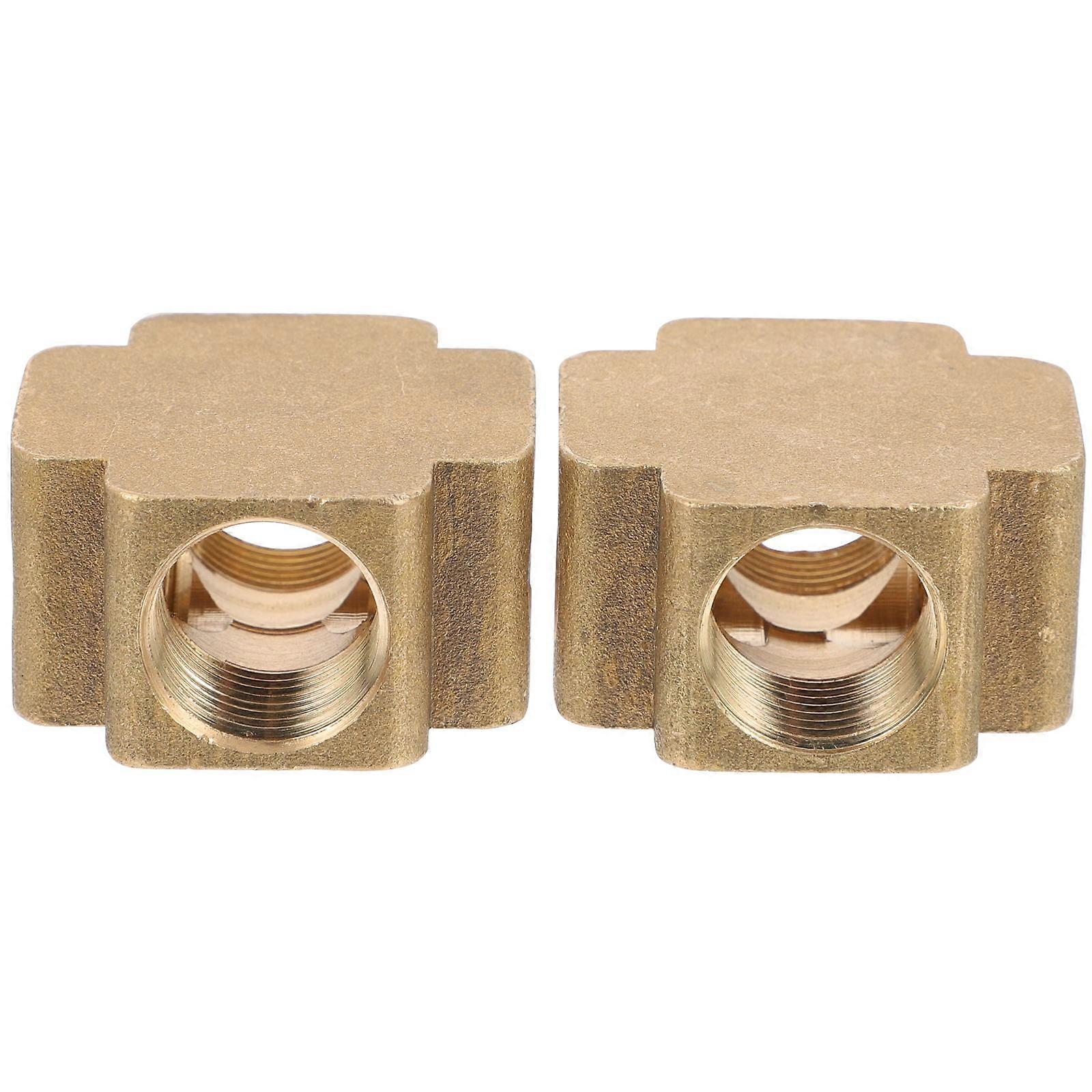 Plumbing Fitting Brass Fitting Cross For Industry Applications Non-Leaking Brass Material 2Pcs