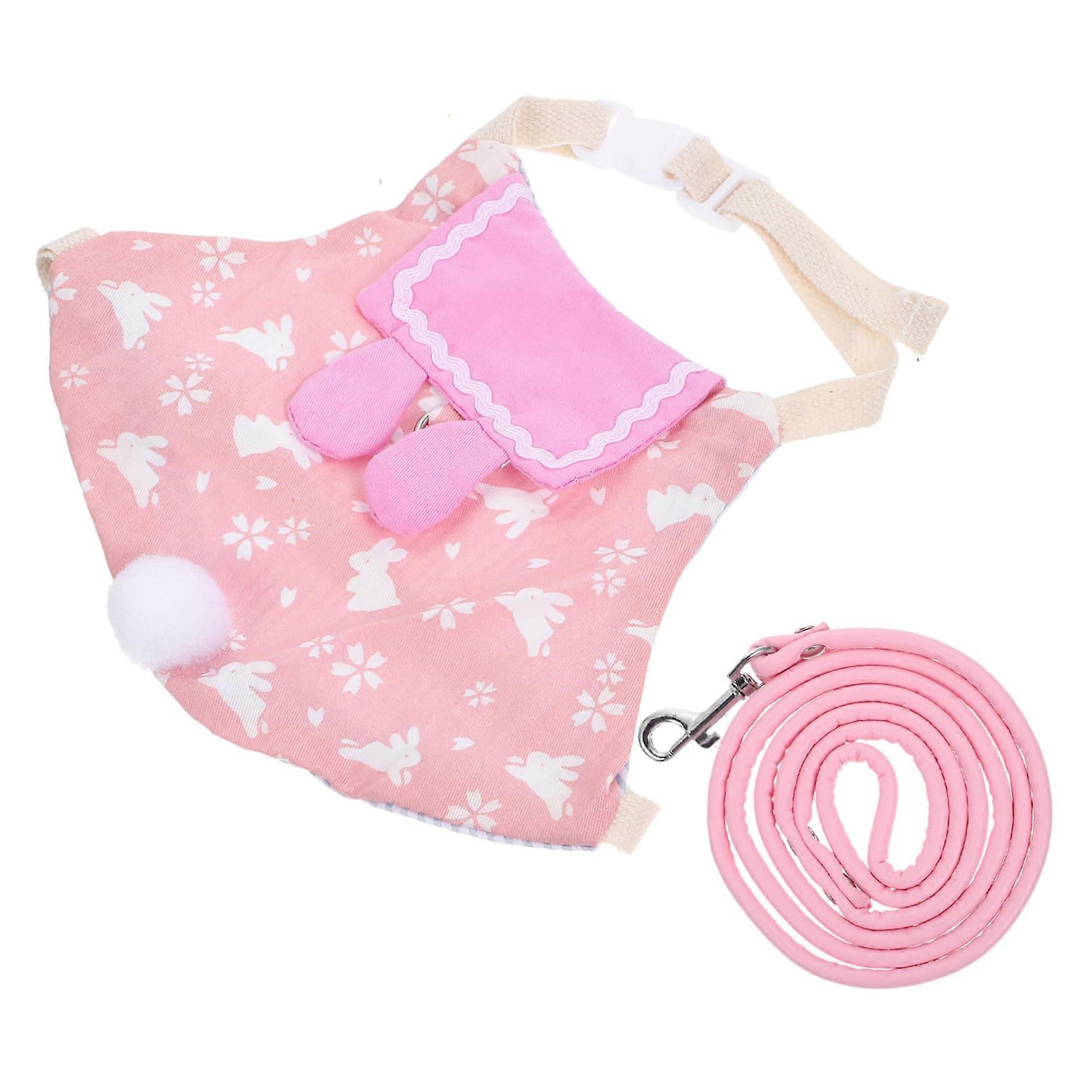 1Set Bunny Clothing for Small Pets, Handmade Bunny Costume with Leash and Cozy Fit for Dwarf Rabbits and Guinea Pigs