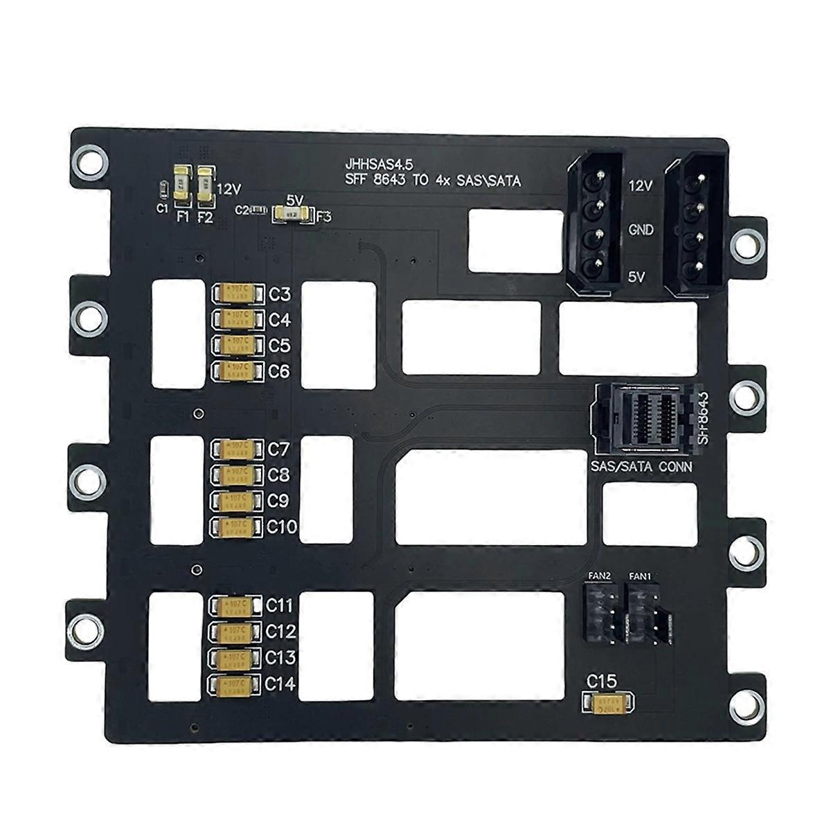 SAS/SATA Festplatte Backplane für Nas Storage Server 6Gbps SFF8643 auf 4-Bay HDD SSD Adapter Großes 4D Netzteil
