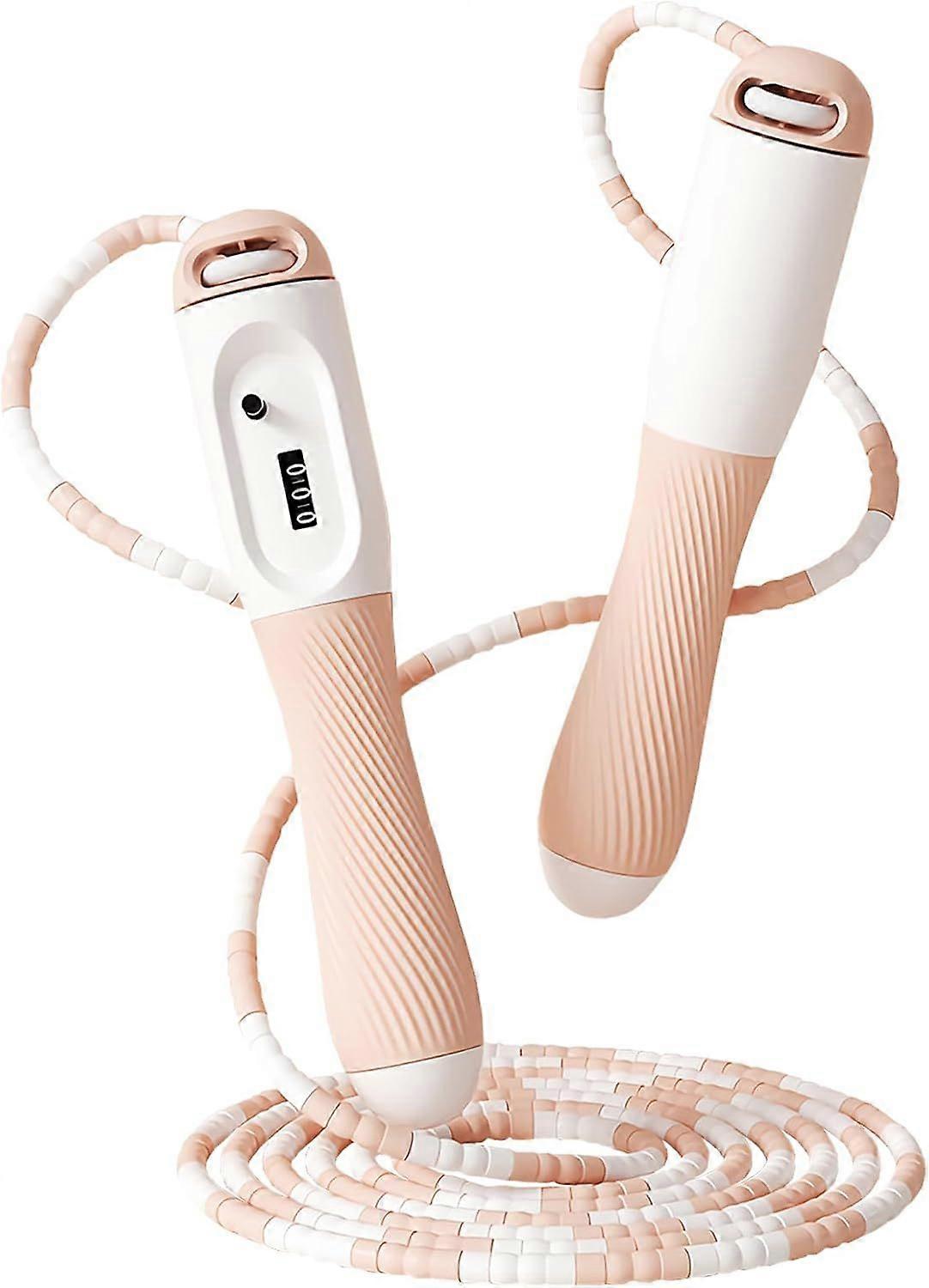 Premium Jump Rope Set with Mechanical Counter - Silicone Wave Textured Handles, Floating Shaft, Tangle-Free Bamboo Rope - for Fitness Women and Kids -