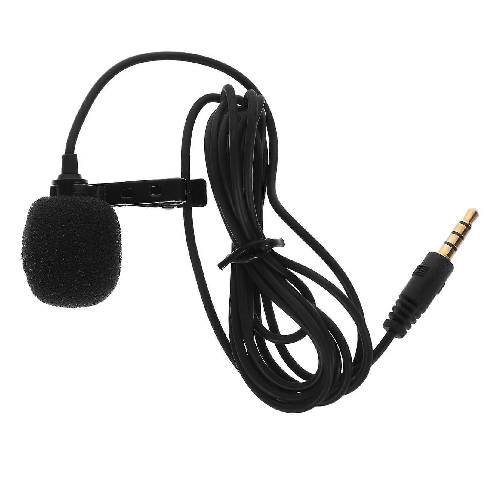 1 Set Professional Omnidirectional Clip Microphone for Smartphones Laptops and Cameras Cable for Podcasts Vlogs and Online Chats