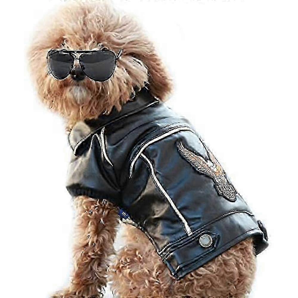 Faux Leather Motorcycle Jacket Suitable for Dogs