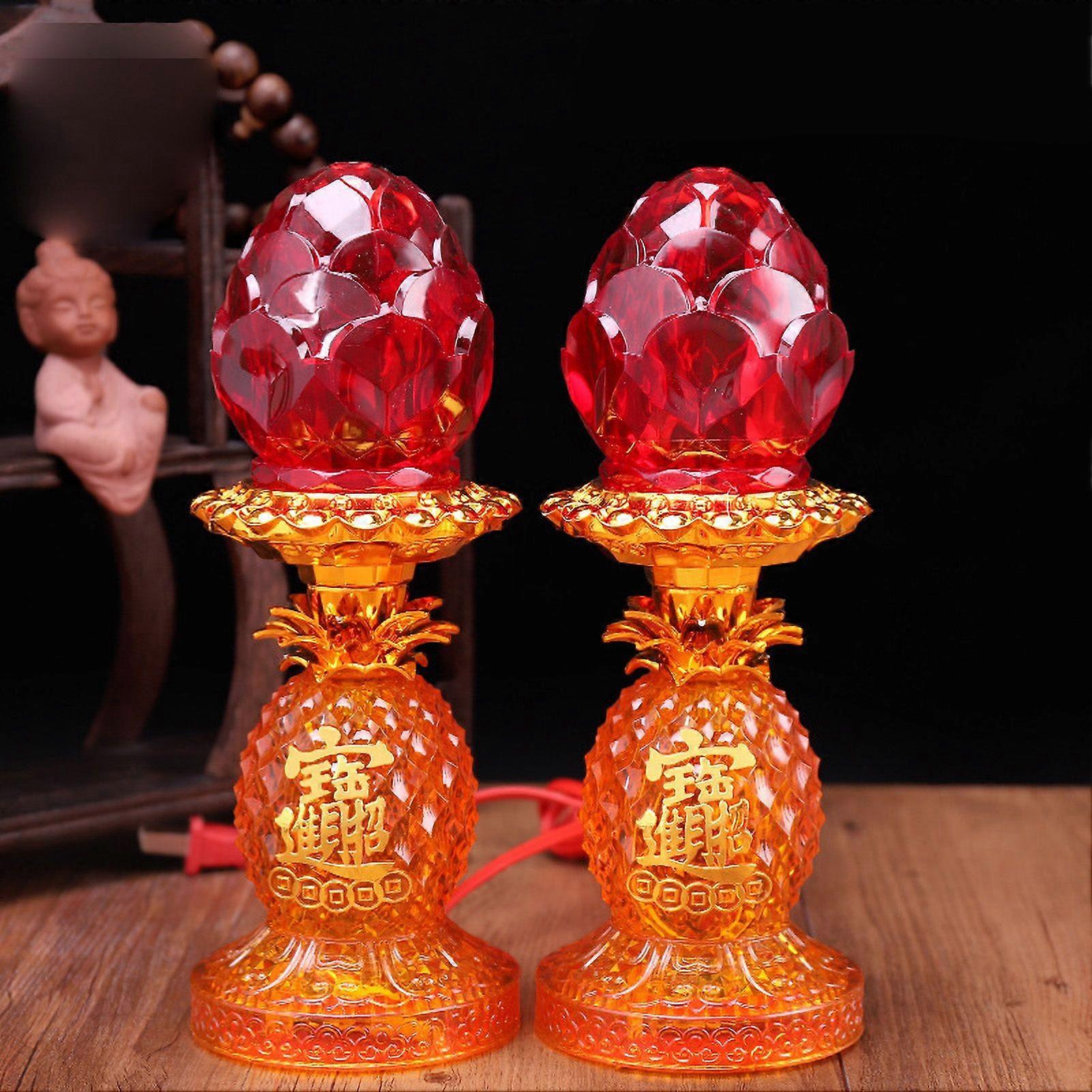 2025 Latest Model LED Lotus Lamp Faux Yellow Crystal Soft Warm LED Light