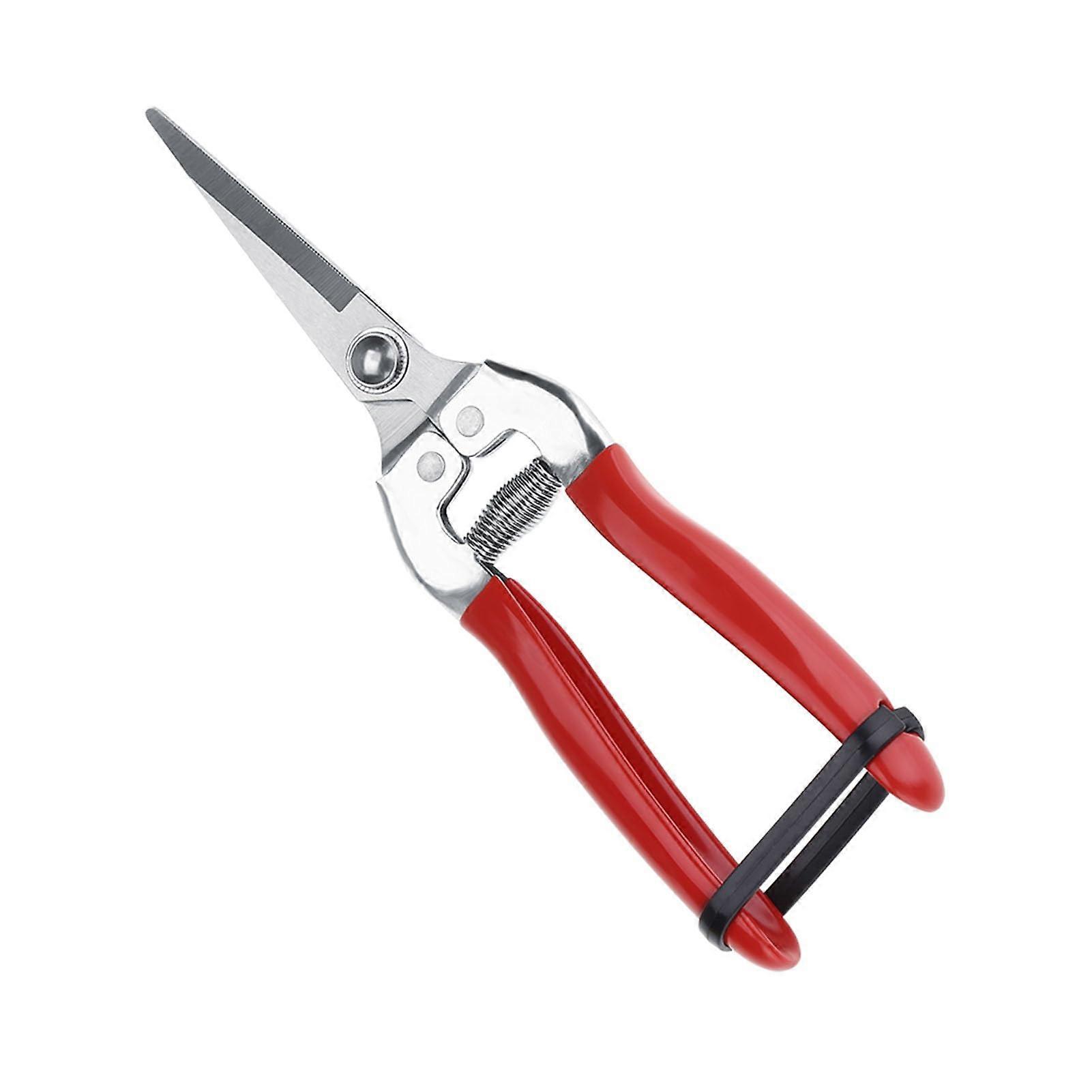 Robust Garden Pruning Shears Ergonomic Fruit Tree Scissors with Spring Mechanism and Straight Blade Design