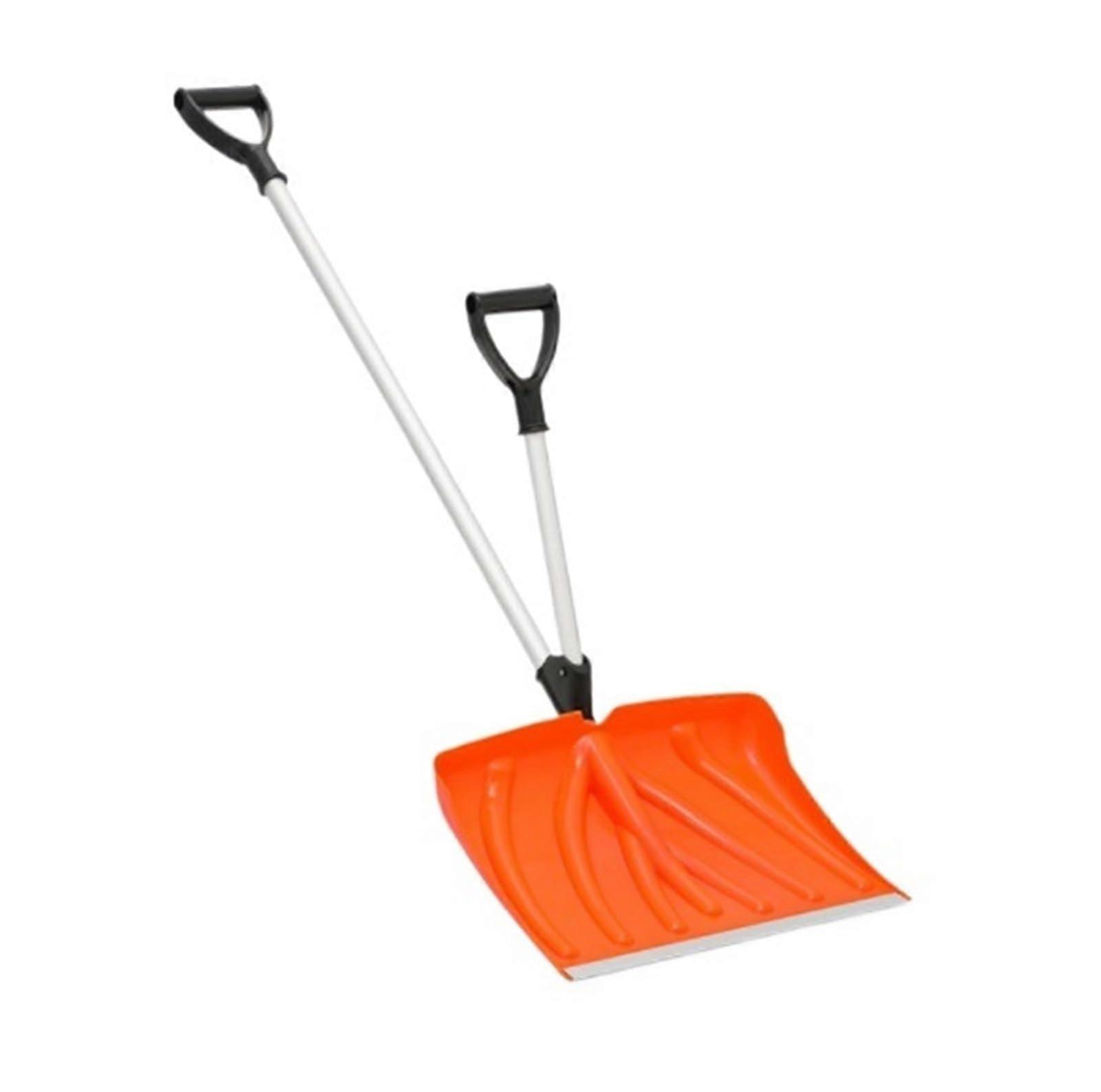 Snow shovel with additional handle, snow pusher shovel, snow sweeping tool, grain shovel for snow removal (Orange) 134cm Orange