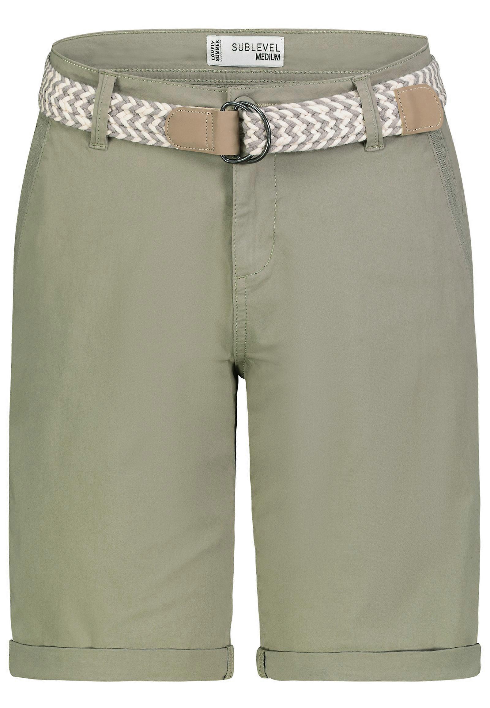 Sublevel Women's Bermuda Shorts with Belt Back Pockets