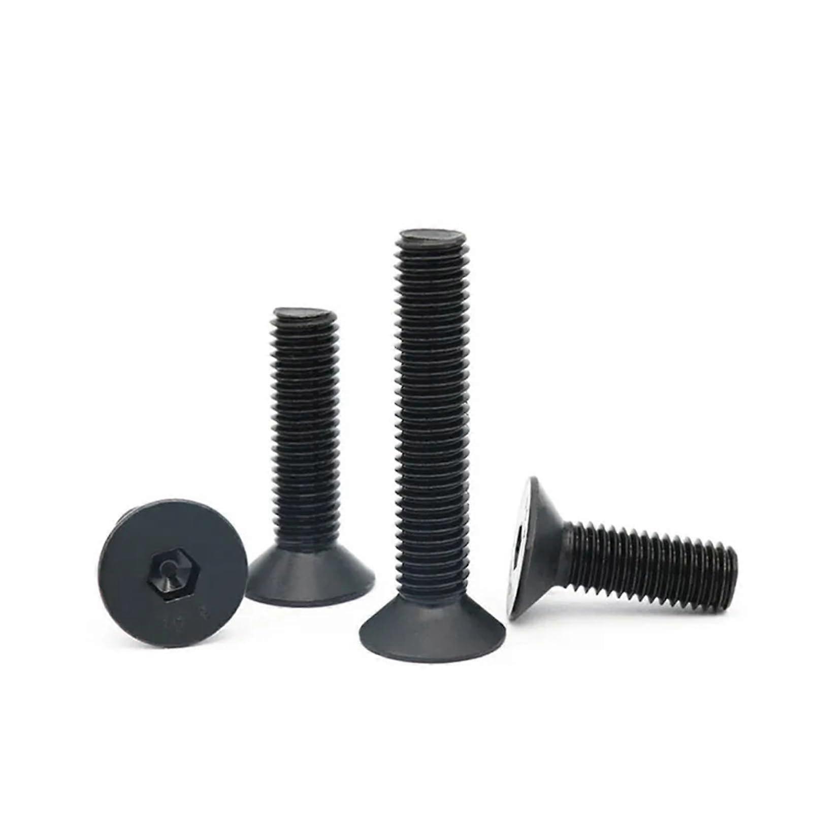 M1.6 M2 M2.5 M3 M4 M5 M6 M8 Grade 10.9 Black Steel Hex Socket Countersunk Head Screws 3-80mm Length 50pcs M2.5 6mm