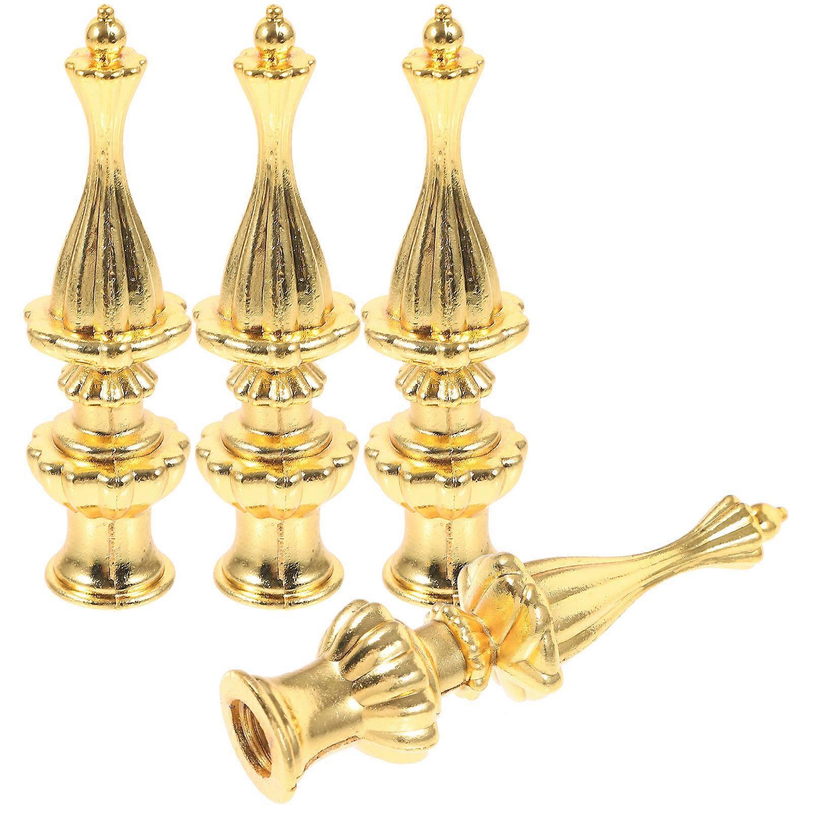 Lamp Finial for Floor Lamp Zinc Alloy Golden Easy to Install 4Pcs