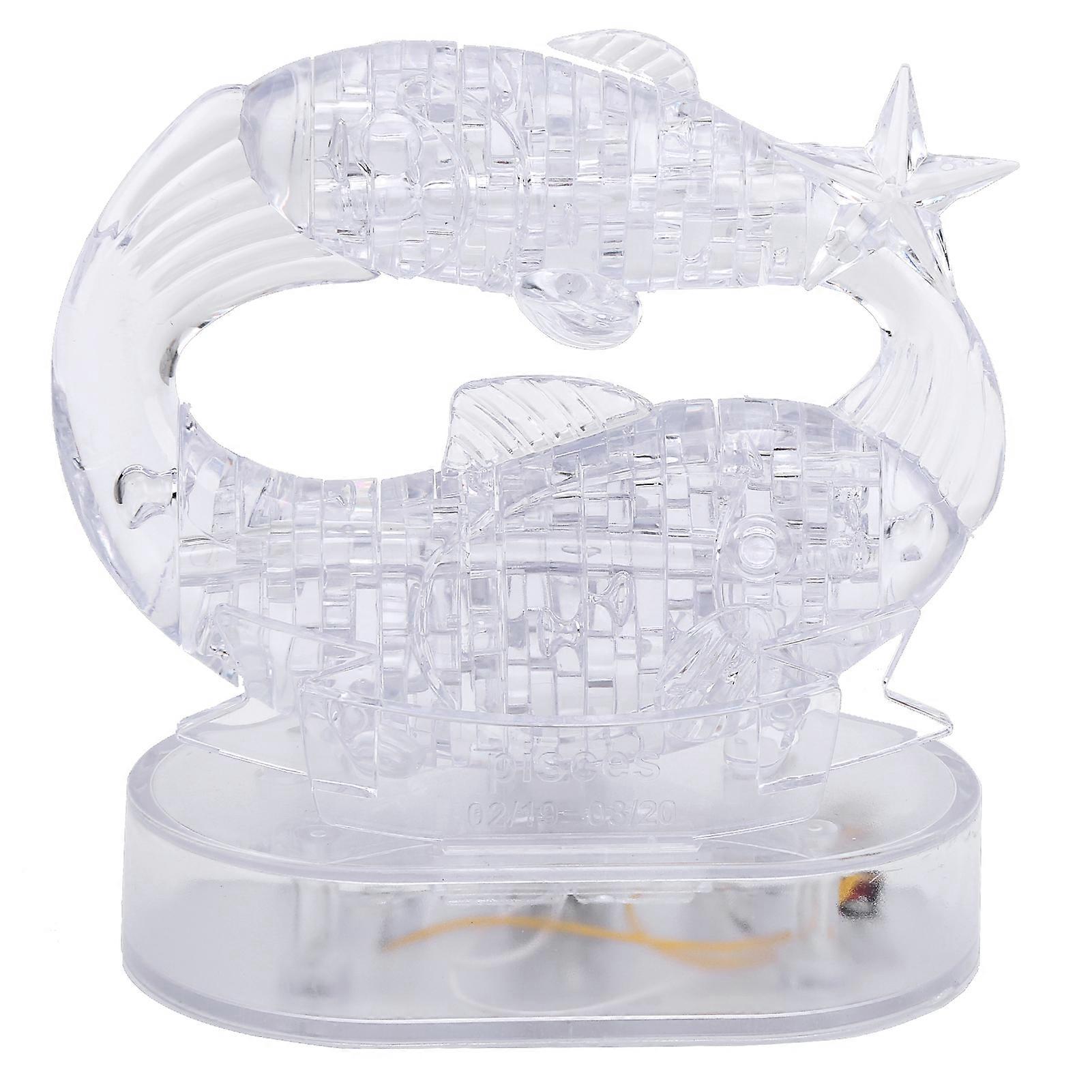 DIY Constellations Crystal Puzzle ThreeDimensional Puzzle Jigsaw with LED Light Decoration(Pisces )